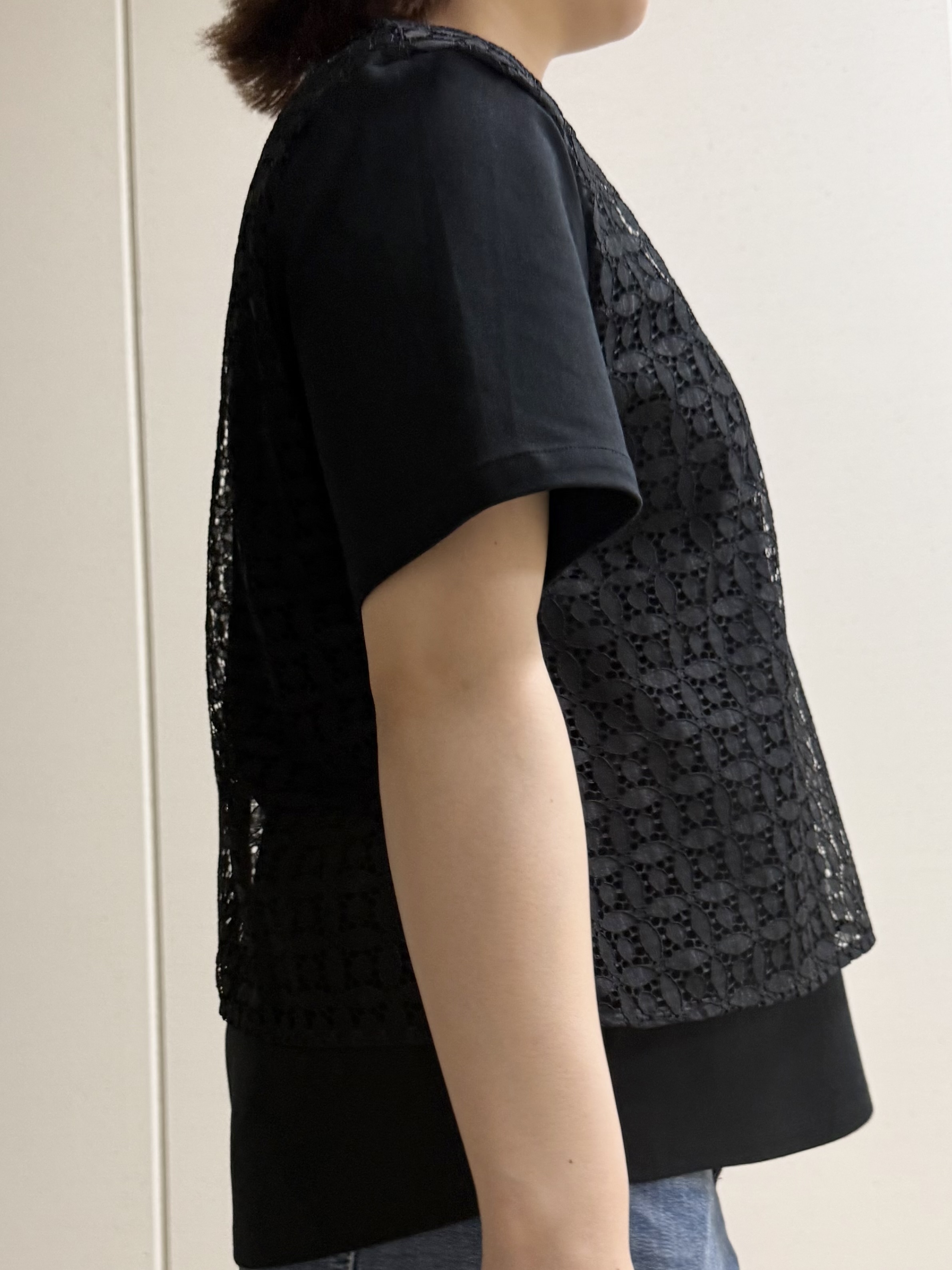 Rikoさんの「INDIVI｜【洗える】レイヤード風レースコンビTシャツ」を使ったコーディネート