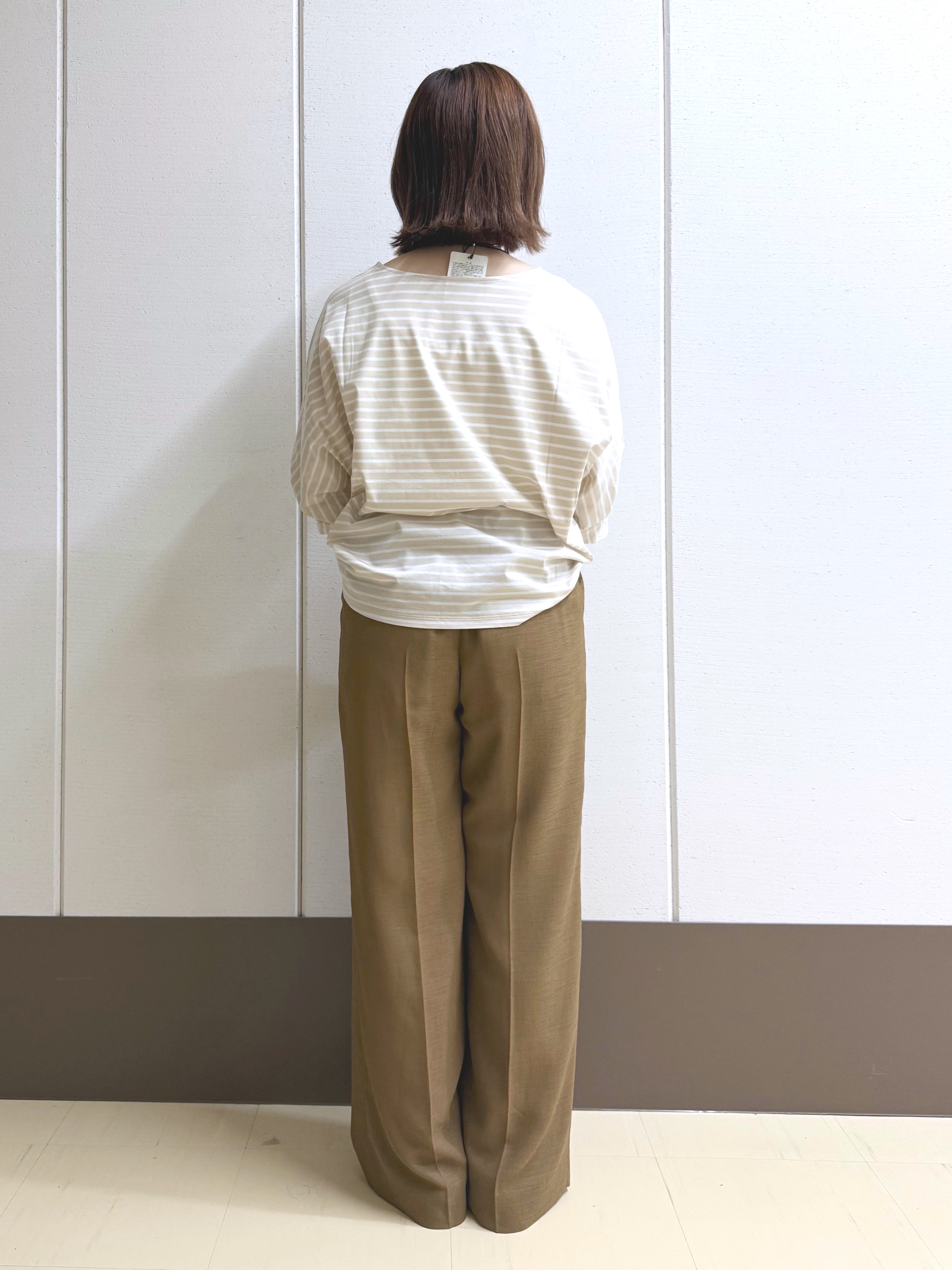 Rikoさんの「INDIVI｜【体型カバー】ボーダードルマントップス」を使ったコーディネート