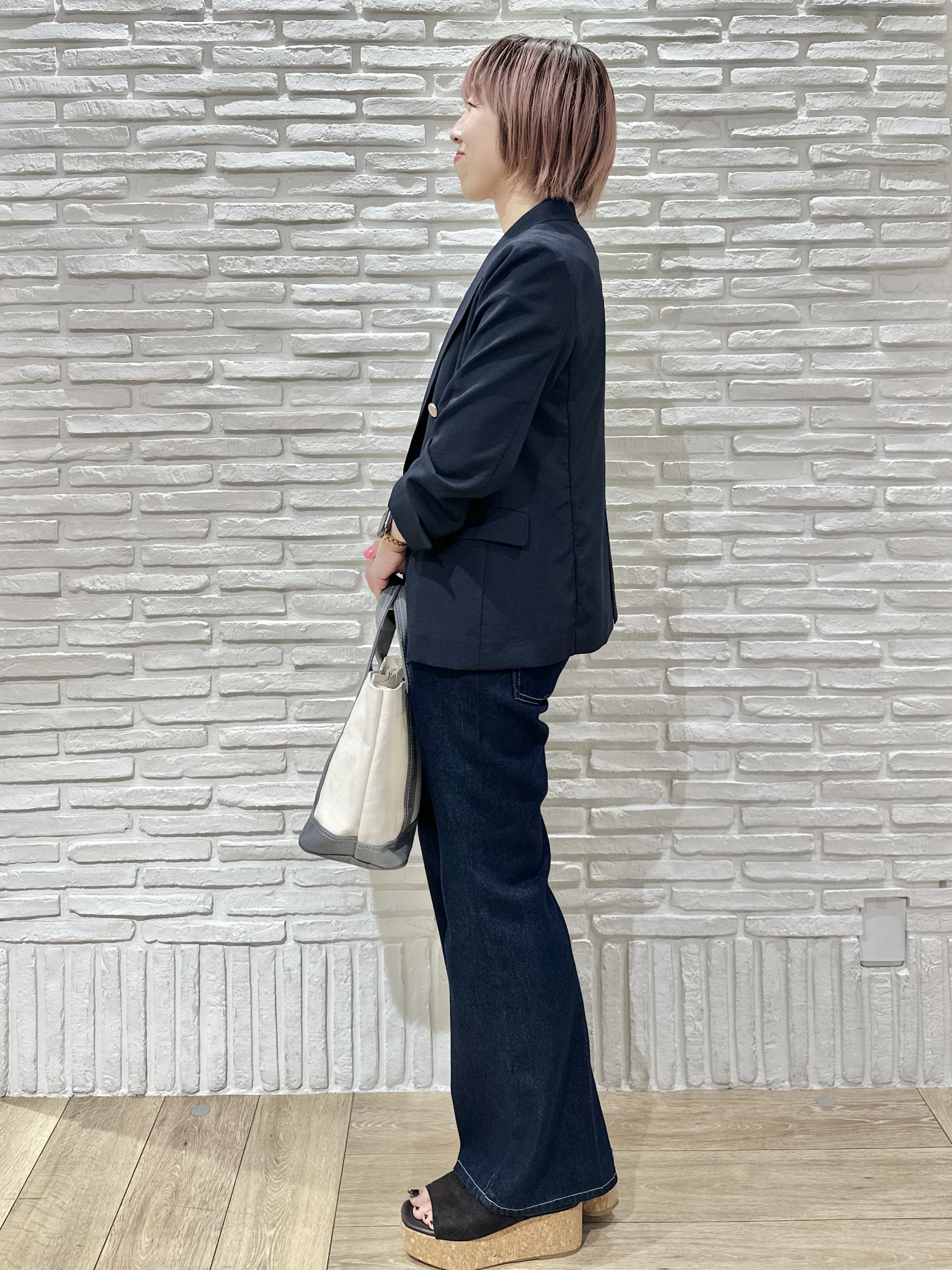 Hana...eさんの「index｜《再入荷》ダブルブレストテーラードジャケット【接触冷感／吸水速乾／イージーアイロン／防シワ／洗濯機O」を使ったコーディネート
