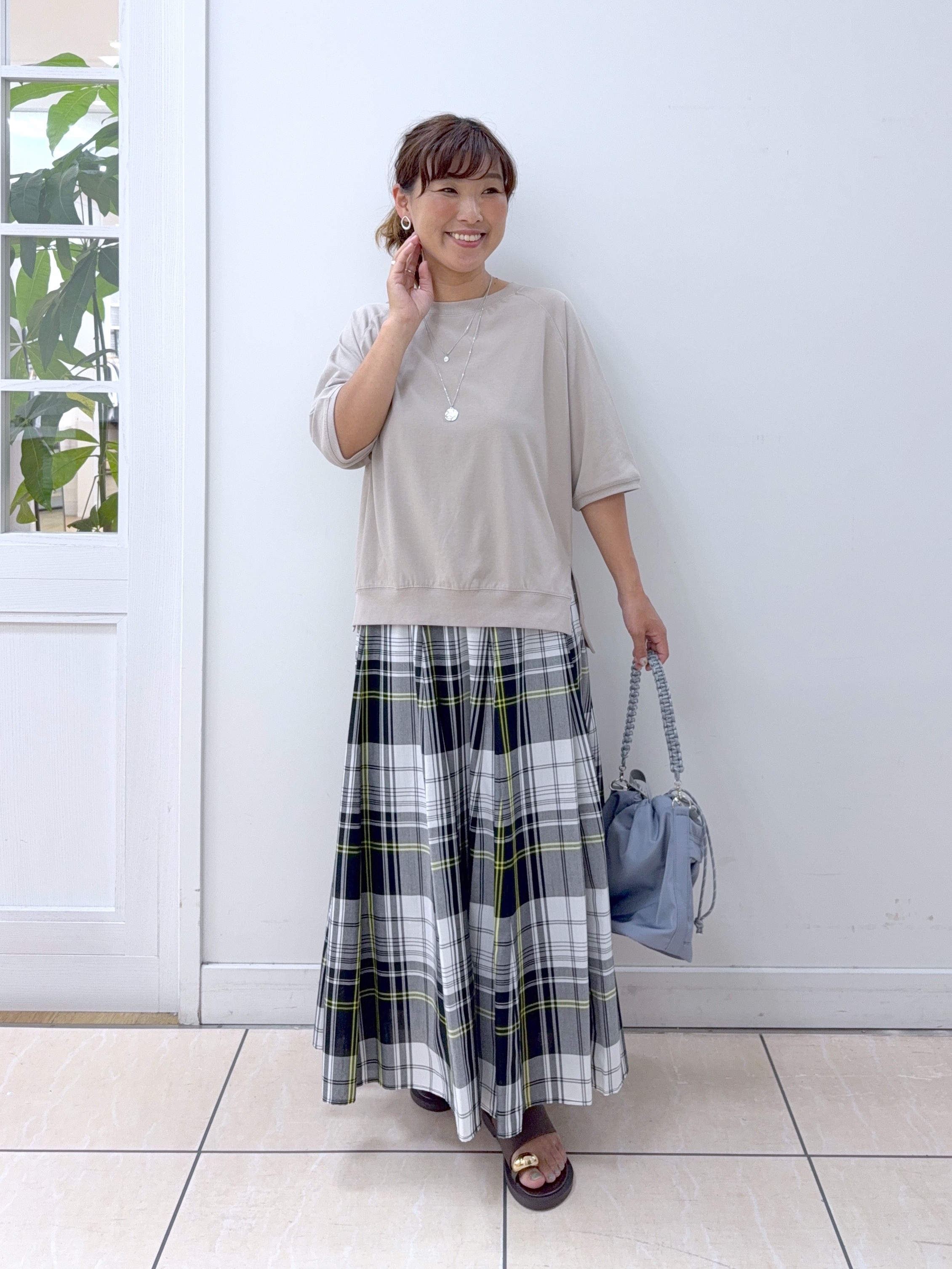 Osawaさんの「Dessin｜【UVカット/接触冷感】フォルムカットソー5分袖」を使ったコーディネート