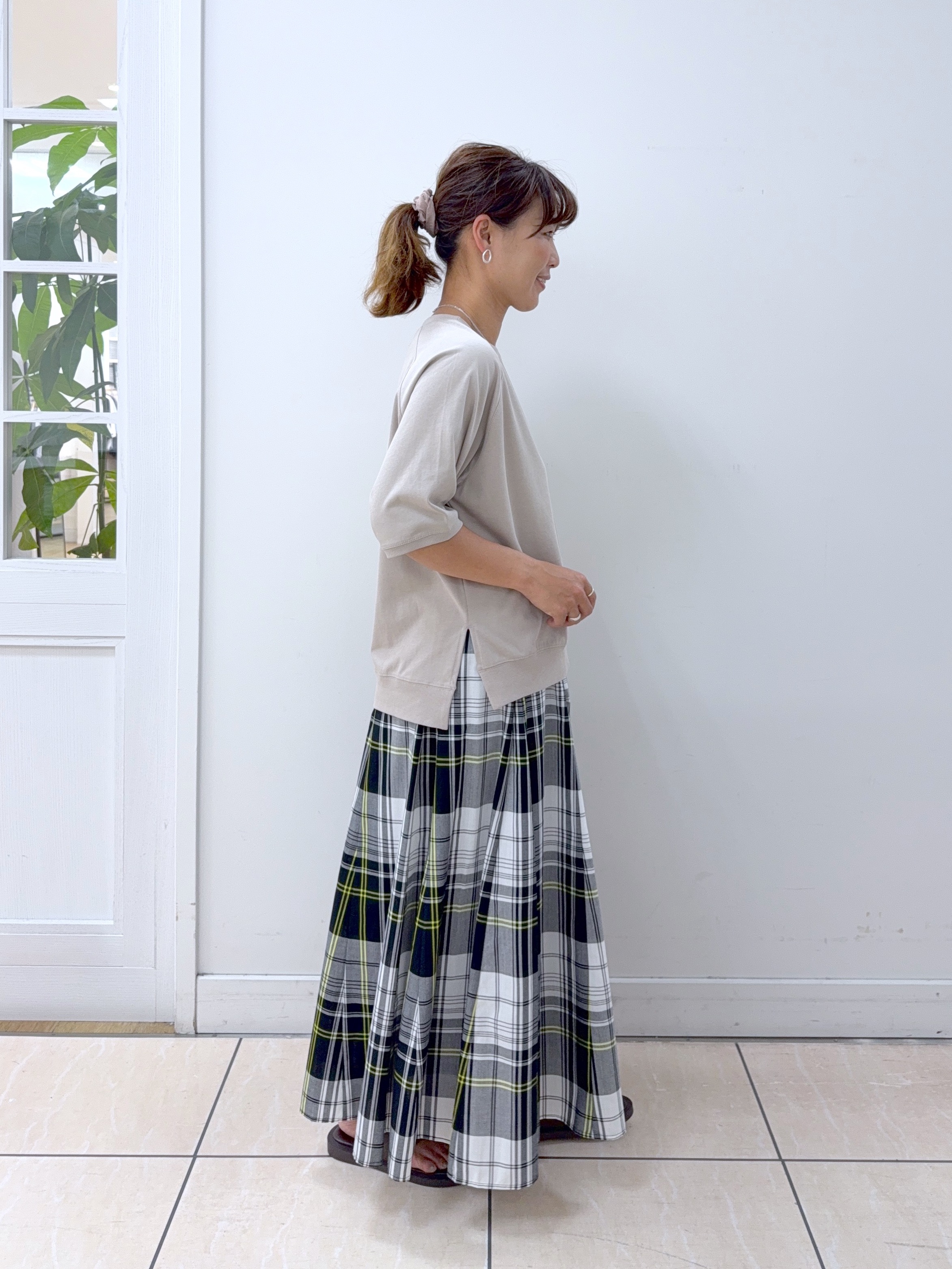 Osawaさんの「Dessin｜【UVカット/接触冷感】フォルムカットソー5分袖」を使ったコーディネート