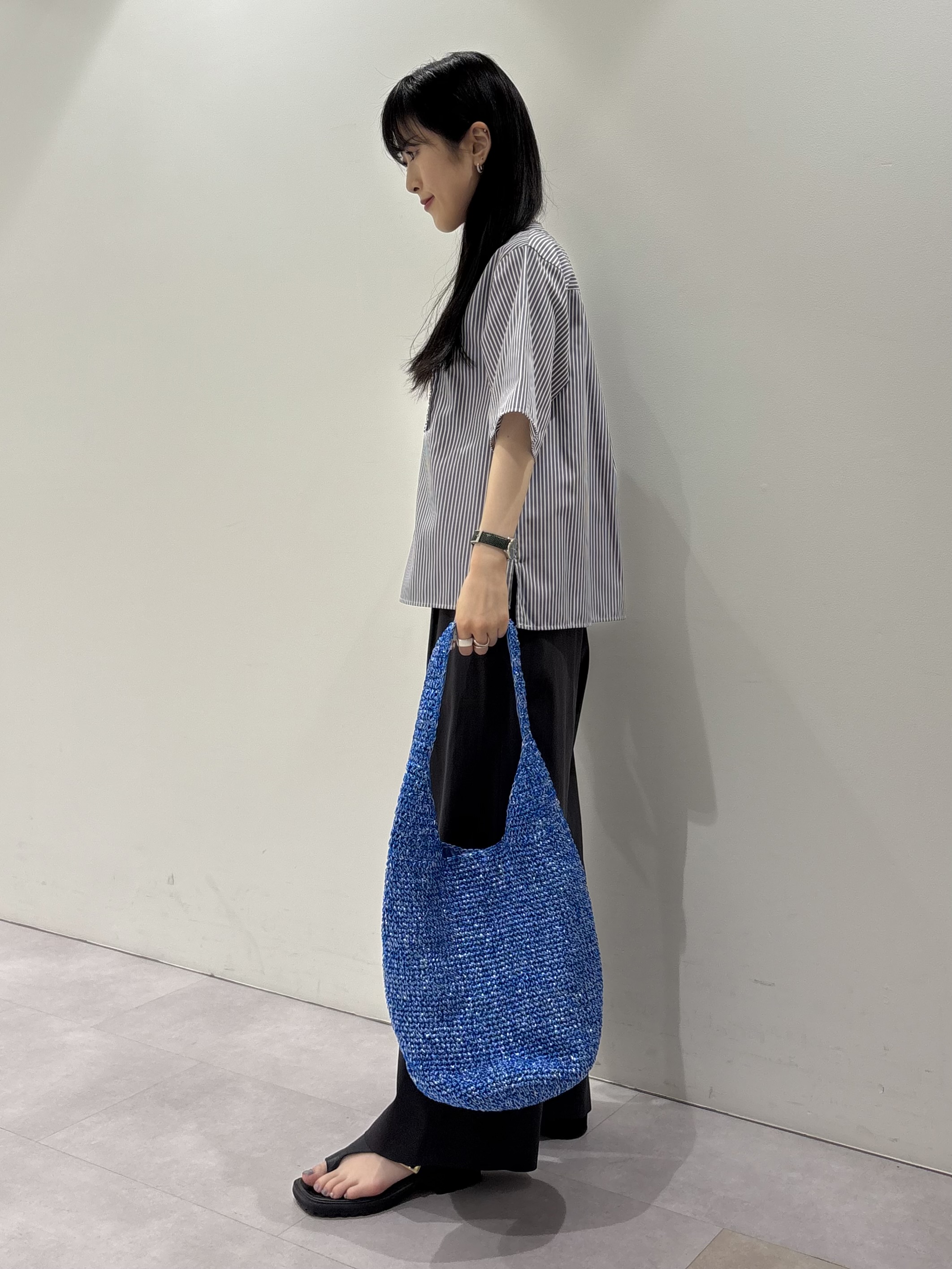 KEIKOさんの「INDIVI｜【接触冷感／2WAY】カシュクールリネンシャツ」を使ったコーディネート