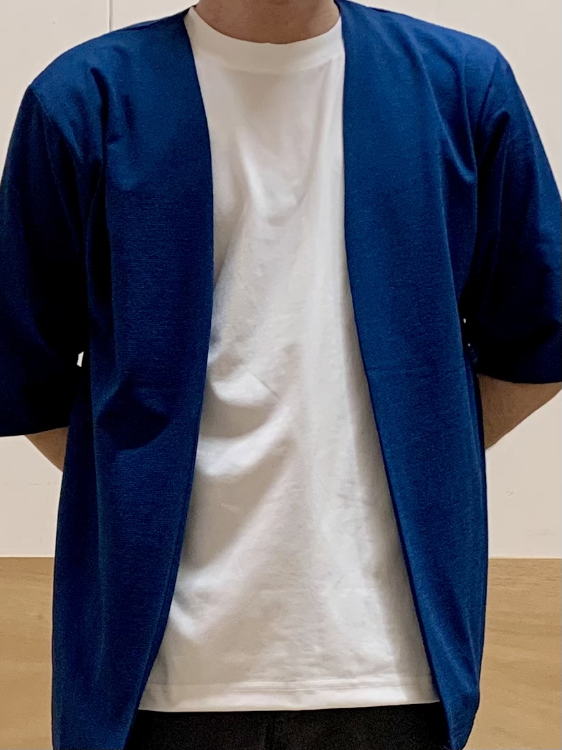 MATUさんの「THE SHOP TK｜メッシュ五分袖カーディガン＋半袖Tシャツ セットアイテム 洗濯機OK」を使ったコーディネート