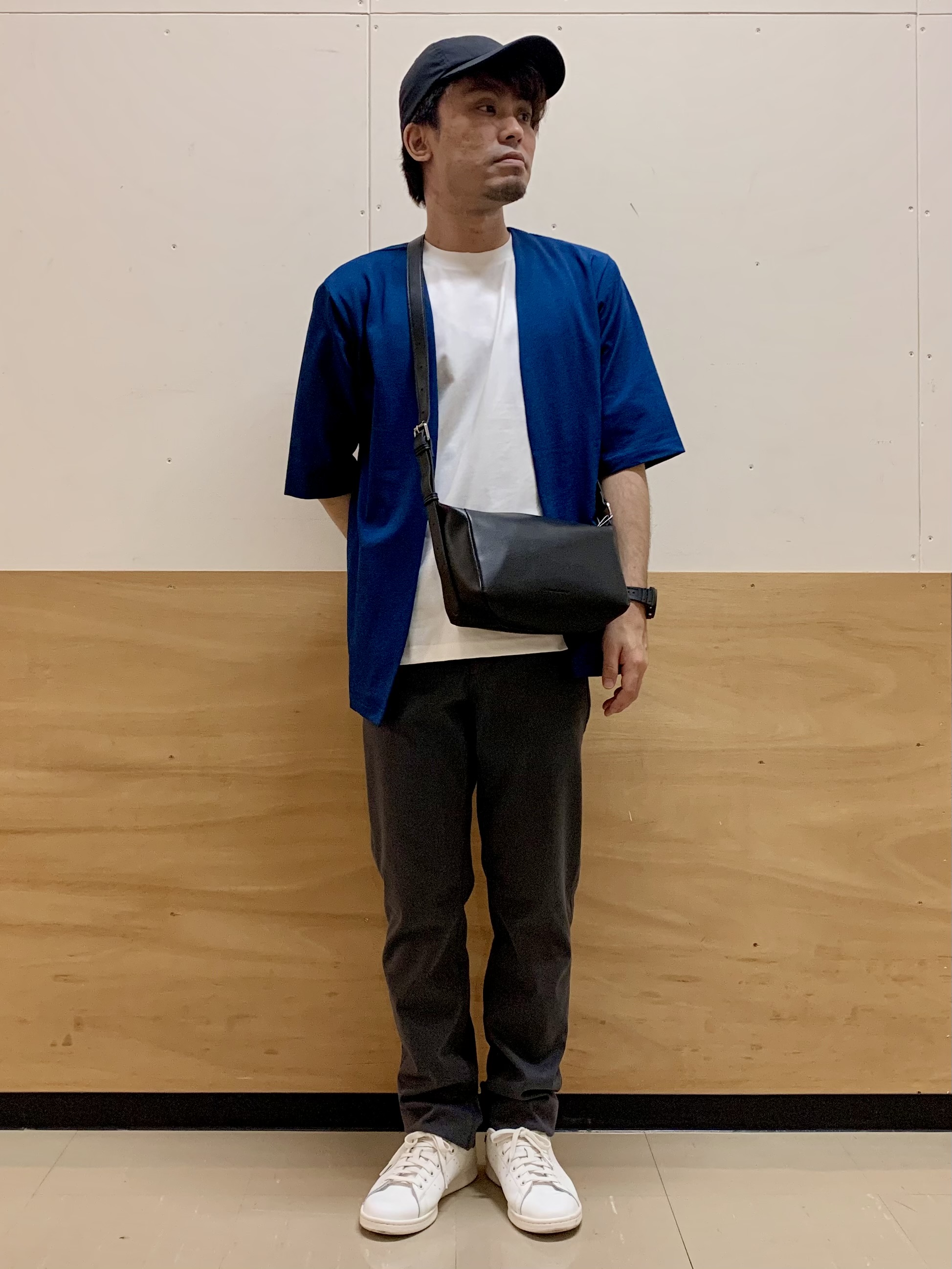 MATUさんの「THE SHOP TK｜メッシュ五分袖カーディガン＋半袖Tシャツ セットアイテム 洗濯機OK」を使ったコーディネート