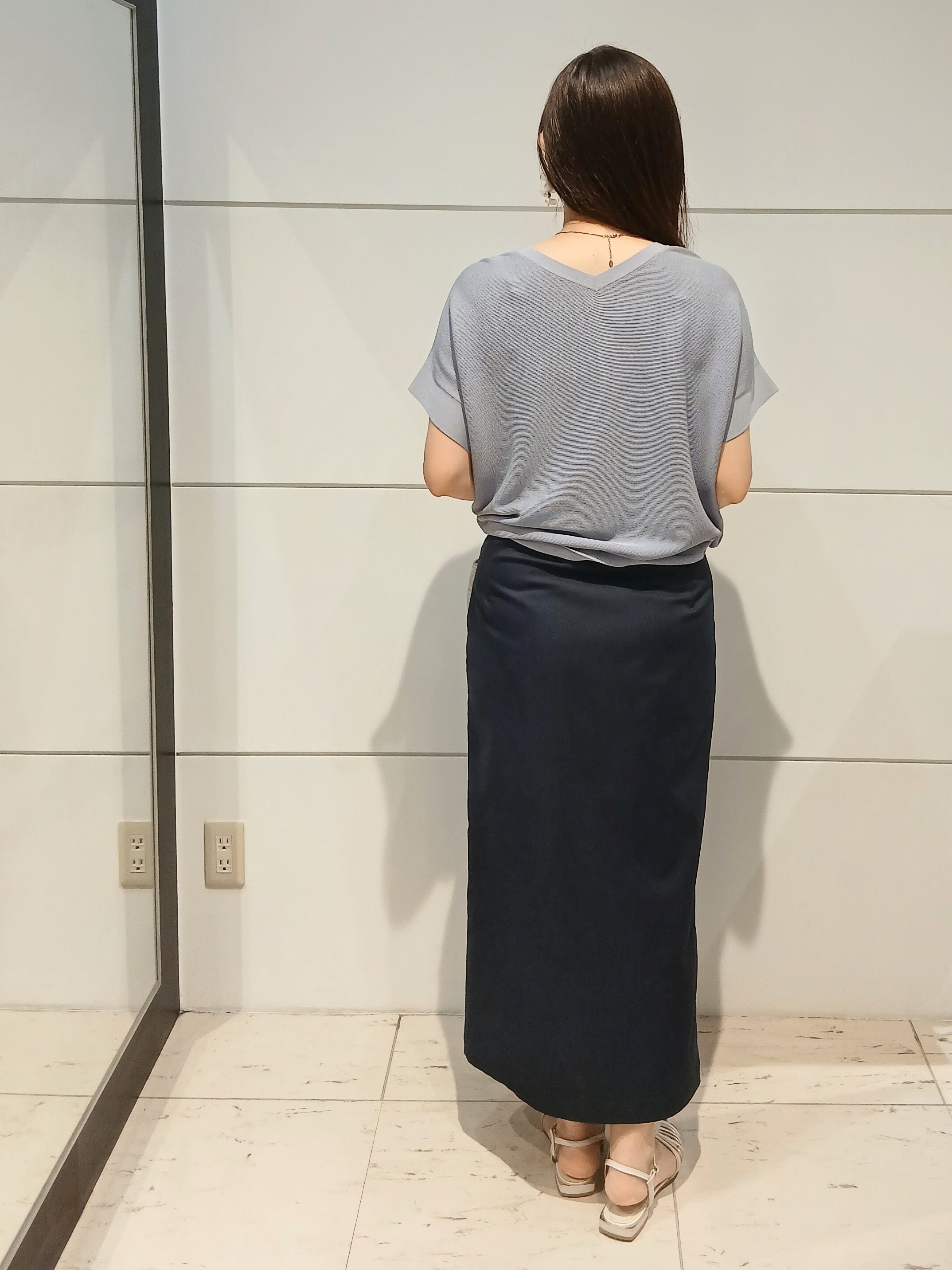 なみきさんの「UNTITLED｜【11色展開/体型カバー】前後2WAYフレンチスリーブニット」を使ったコーディネート