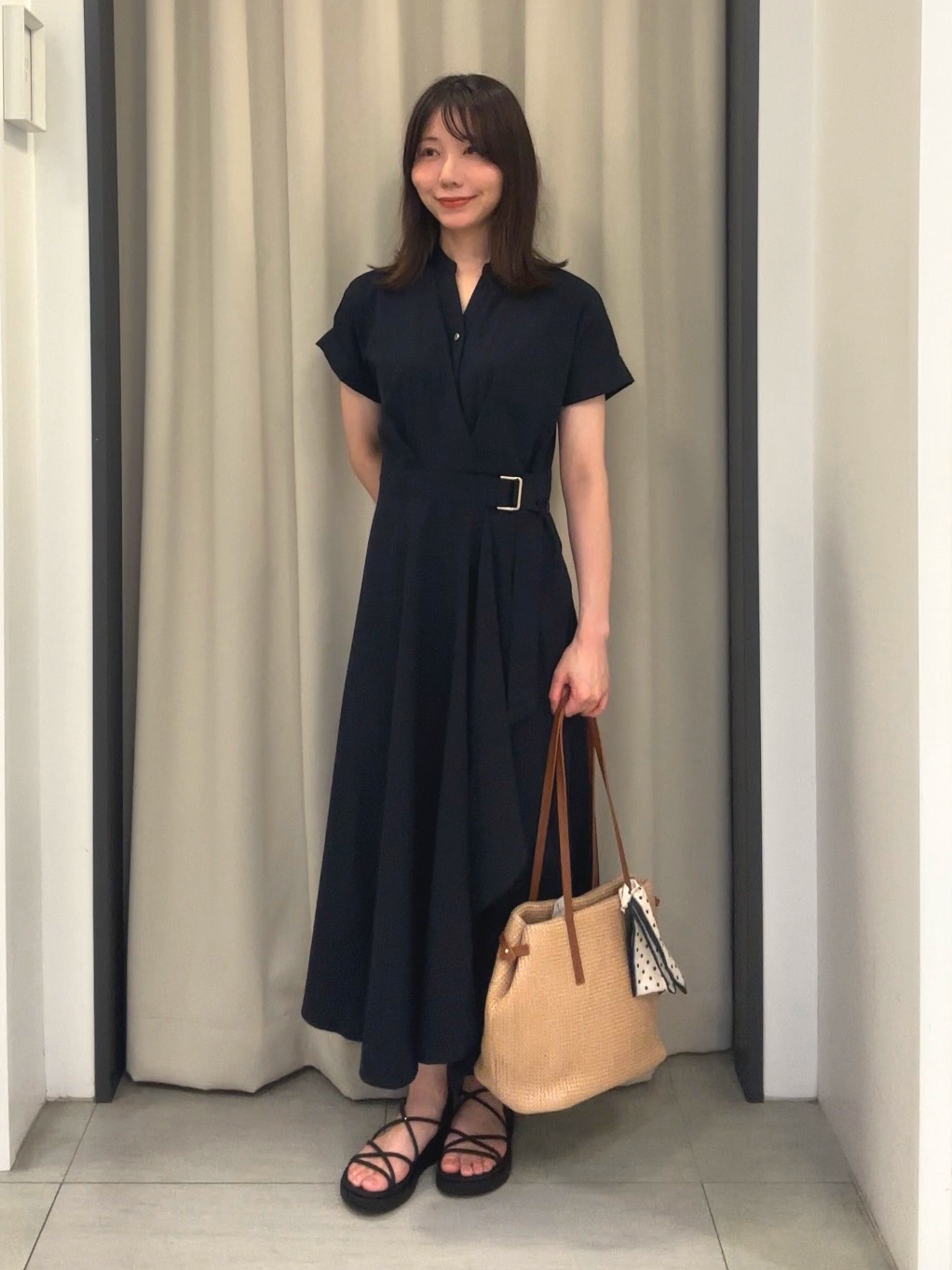 Nao さんの「grove｜【貴島明日香さん着用・洗える】透けない、大人のメッシュカーディガン」を使ったコーディネート