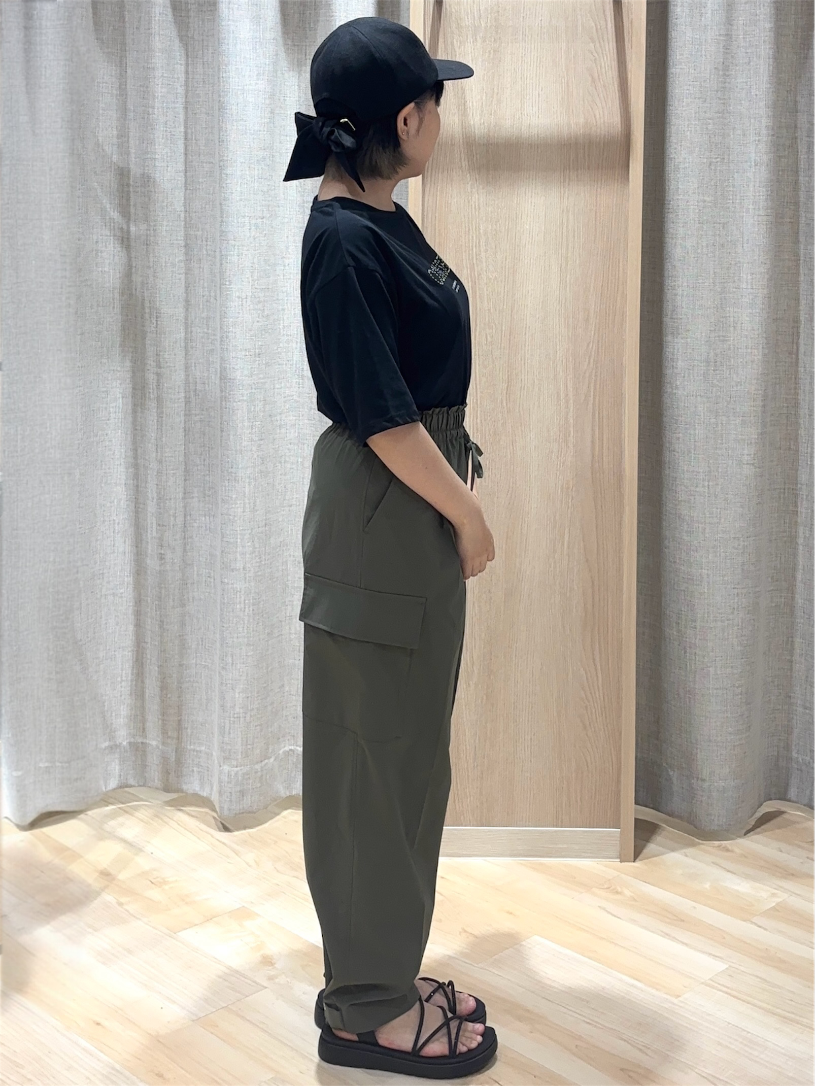❤︎ 𝐦𝐢𝐨 ❤︎さんの「grove｜【UVカット/接触冷感】プリントアソート5分袖Tシャツ」を使ったコーディネート