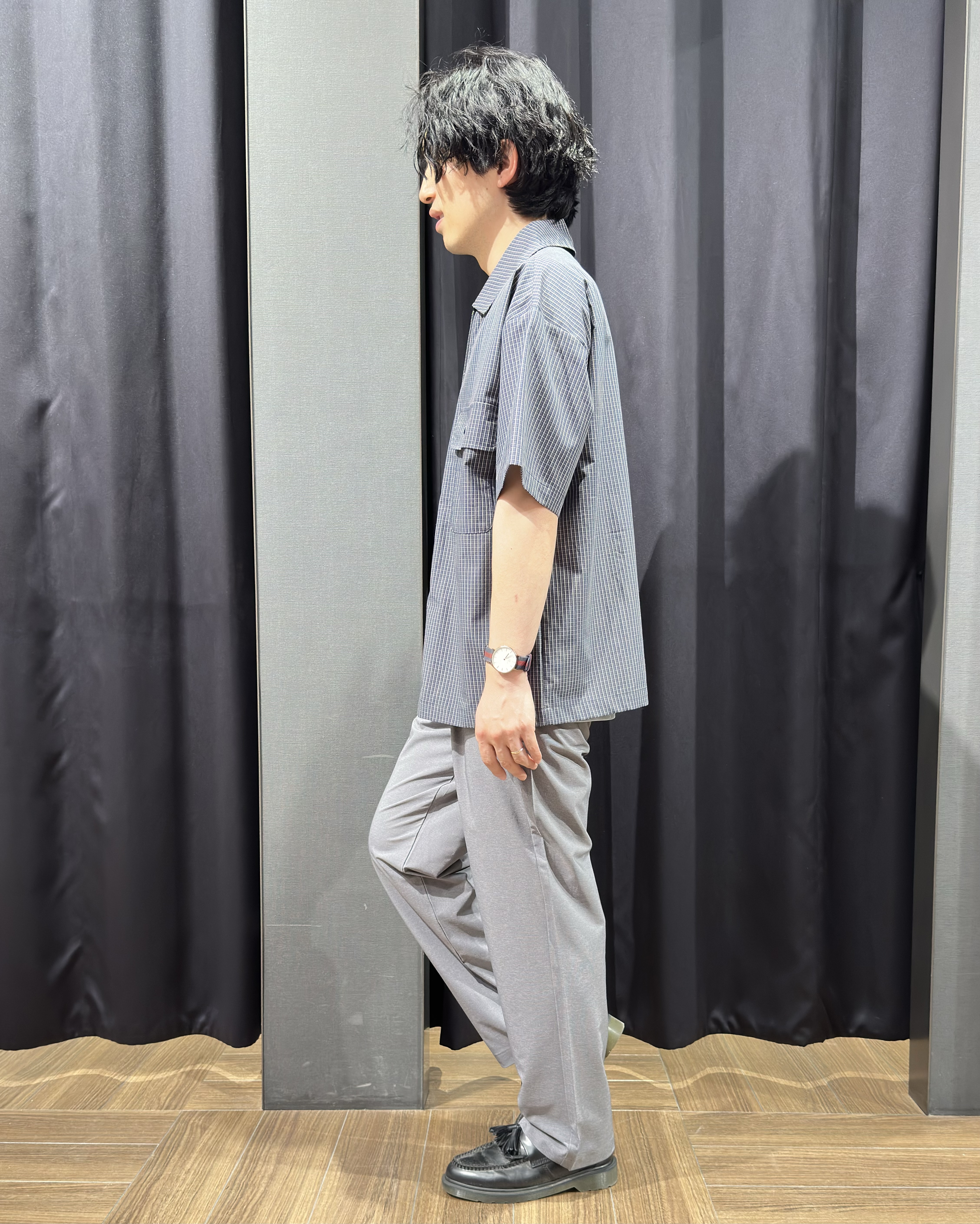 tomoyaさんの「THE SHOP TK｜半袖チェックジップシャツ 洗濯機OK」を使ったコーディネート