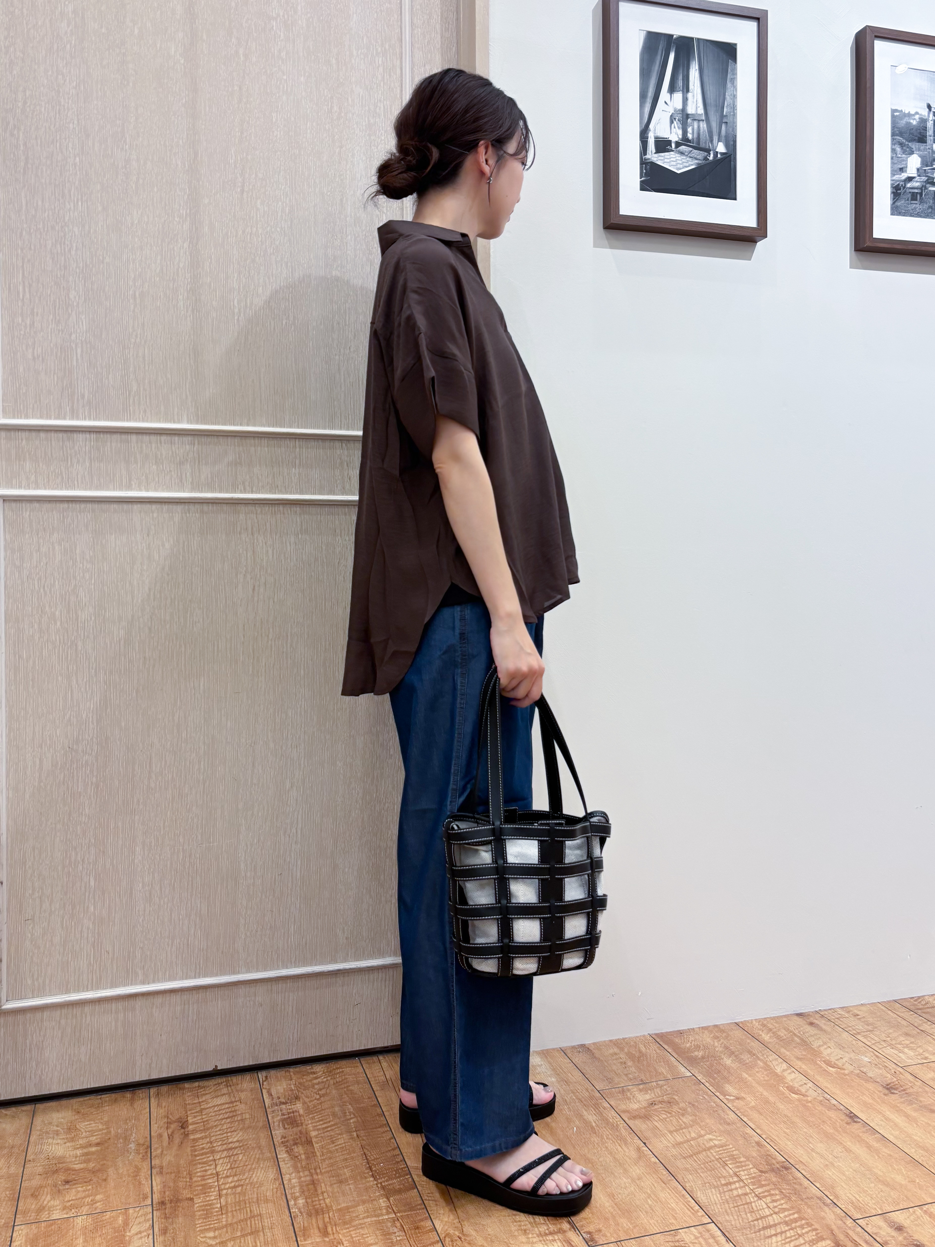 なみさんの「SHOO･LA･RUE｜【2点セット/S-LL/洗濯機可】時短でコーデ決まる スラブスキッパーシャツ＋タンクトップ」を使ったコーディネート