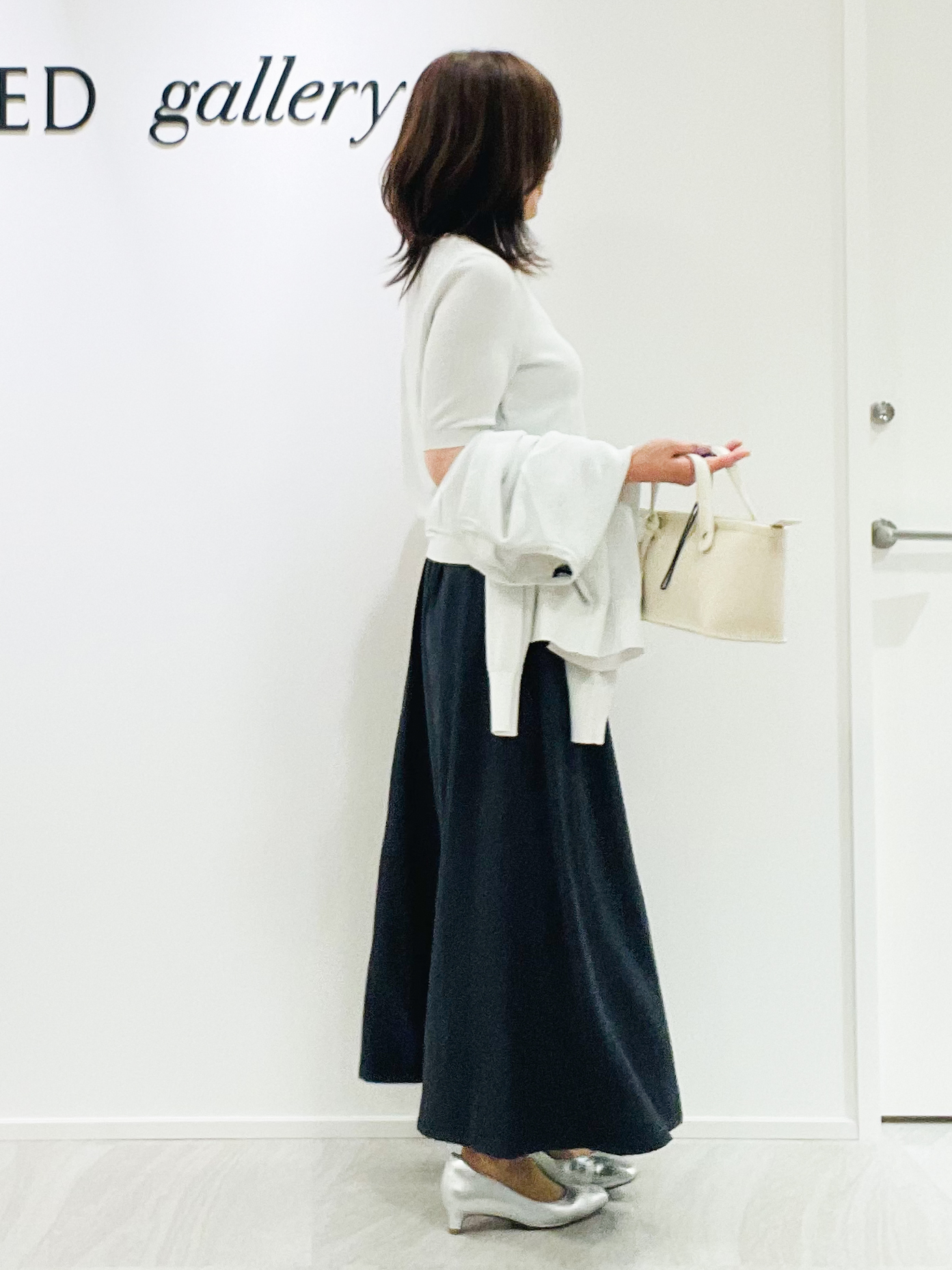 めいさんの「UNTITLED｜【アンサンブル可】ラメ混クルーネックプルオーバー」を使ったコーディネート