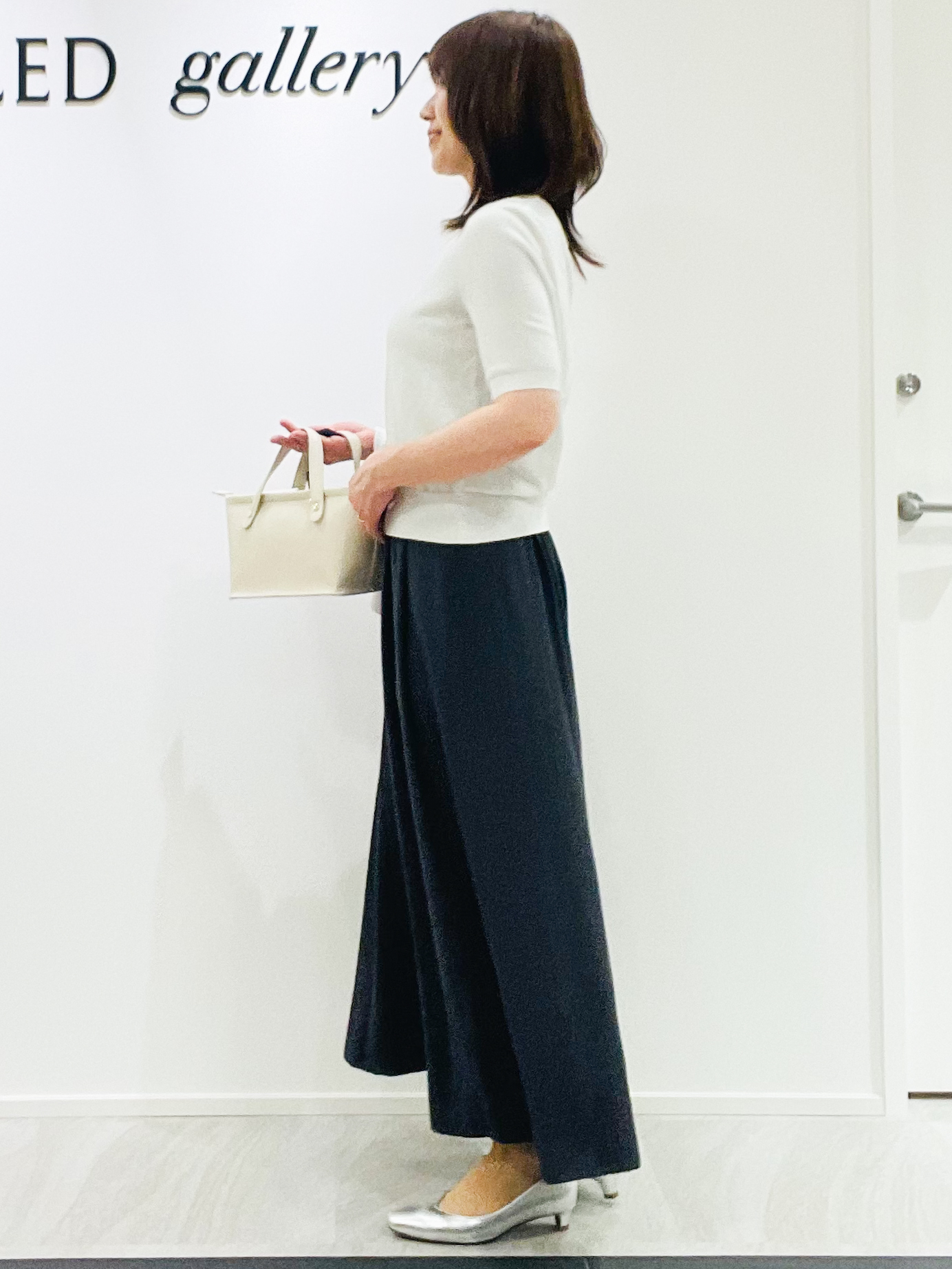 めいさんの「UNTITLED｜【アンサンブル可】ラメ混クルーネックプルオーバー」を使ったコーディネート
