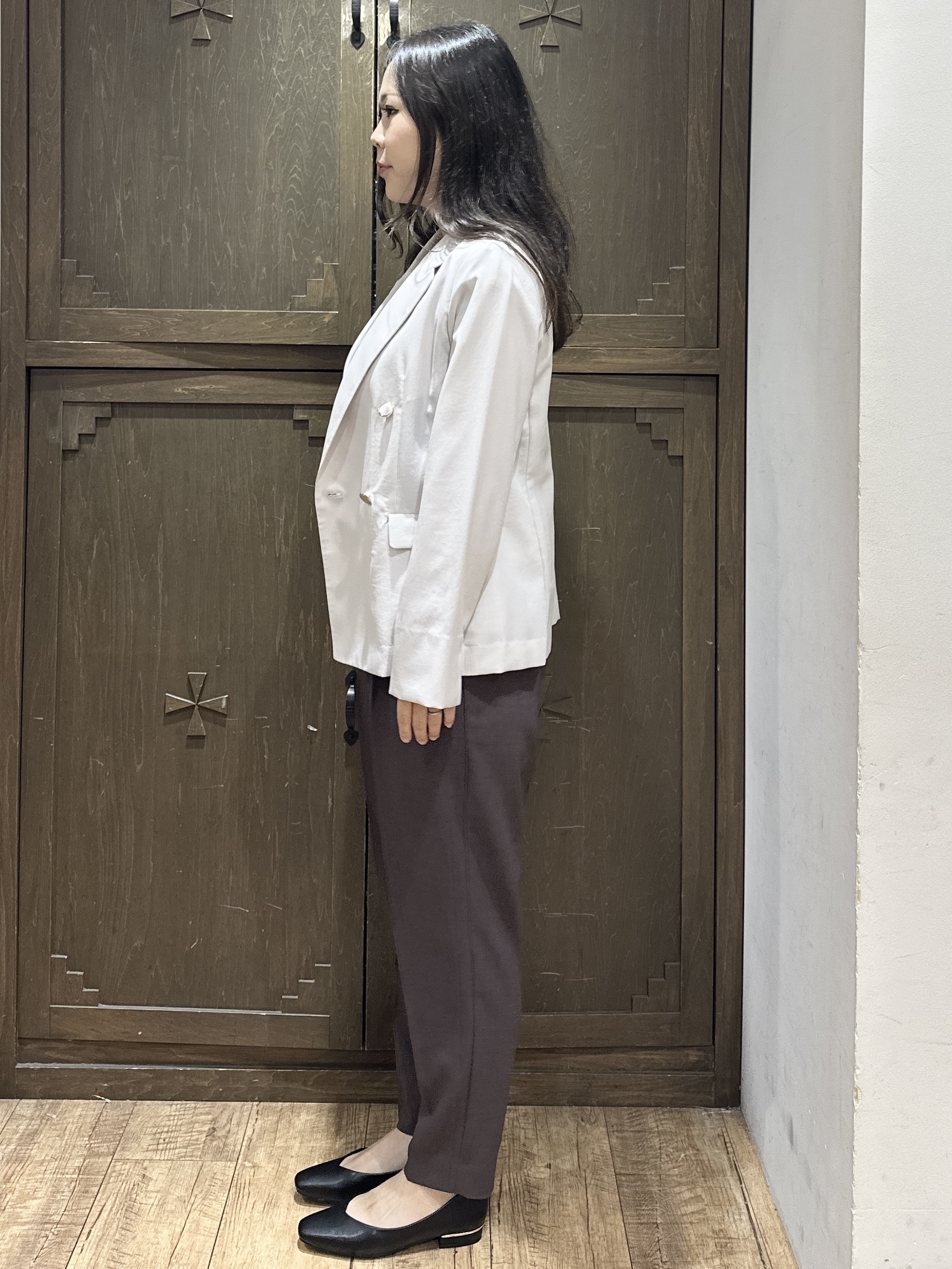 kanaさんの「index｜《再入荷》ダブルブレストテーラードジャケット【接触冷感／吸水速乾／イージーアイロン／防シワ／洗濯機O」を使ったコーディネート