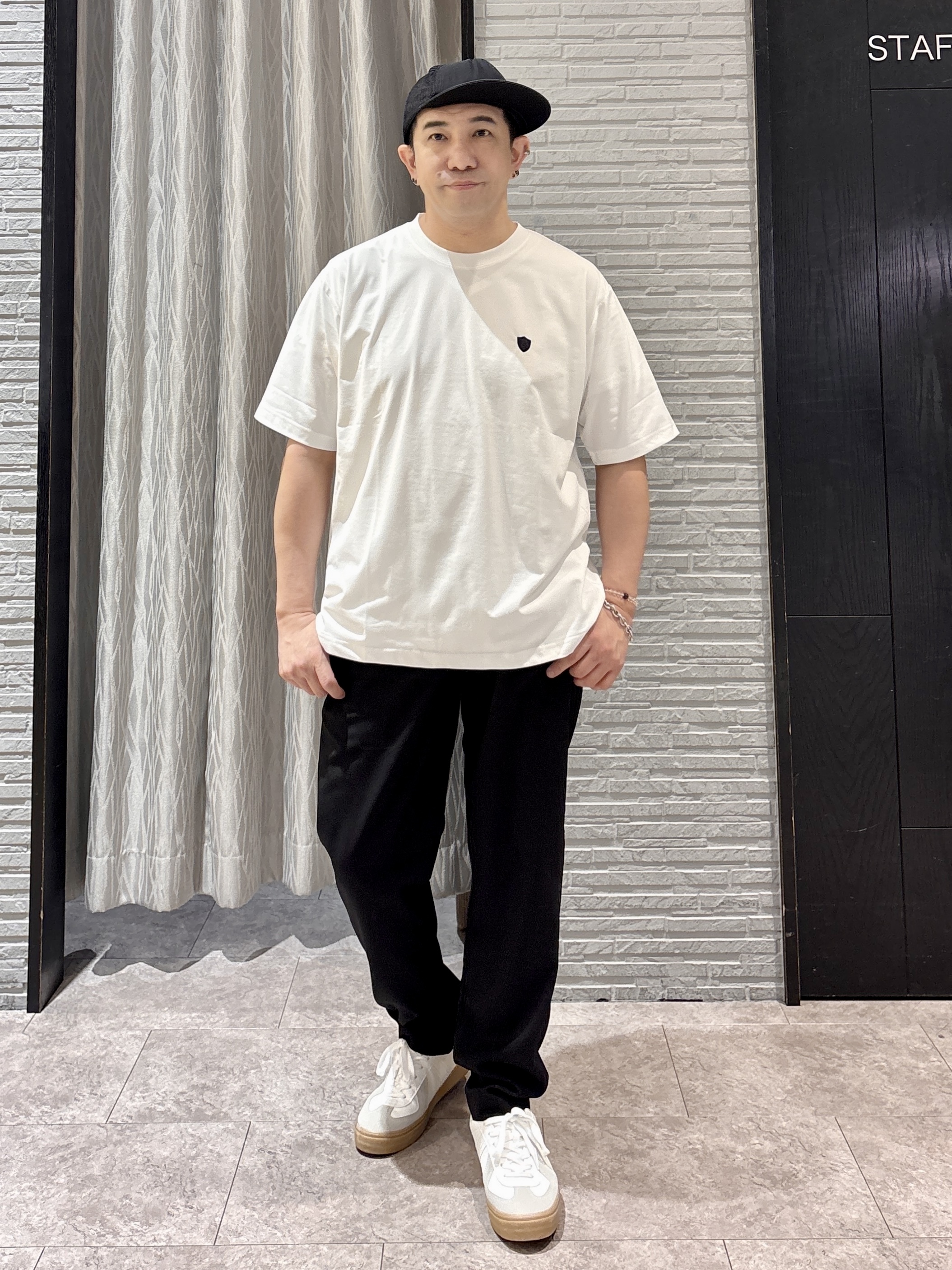 Pーyamaさんの「THE SHOP TK｜メッシュ五分袖カーディガン＋半袖Tシャツ セットアイテム 洗濯機OK」を使ったコーディネート