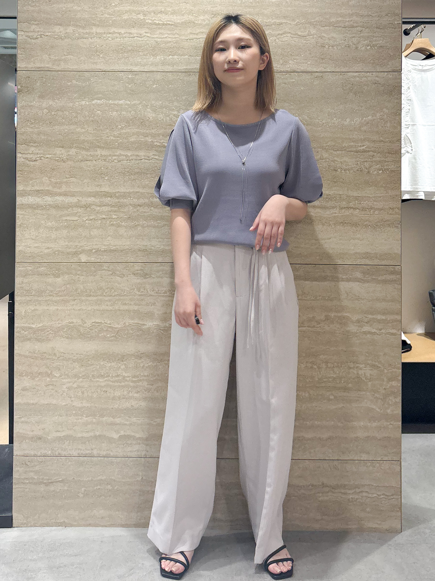 ふうかさんの「index｜【接触冷感】クールタッチラップスリーブニット《UVケア／洗濯機OK／XS～3L／9col》」を使ったコーディネート