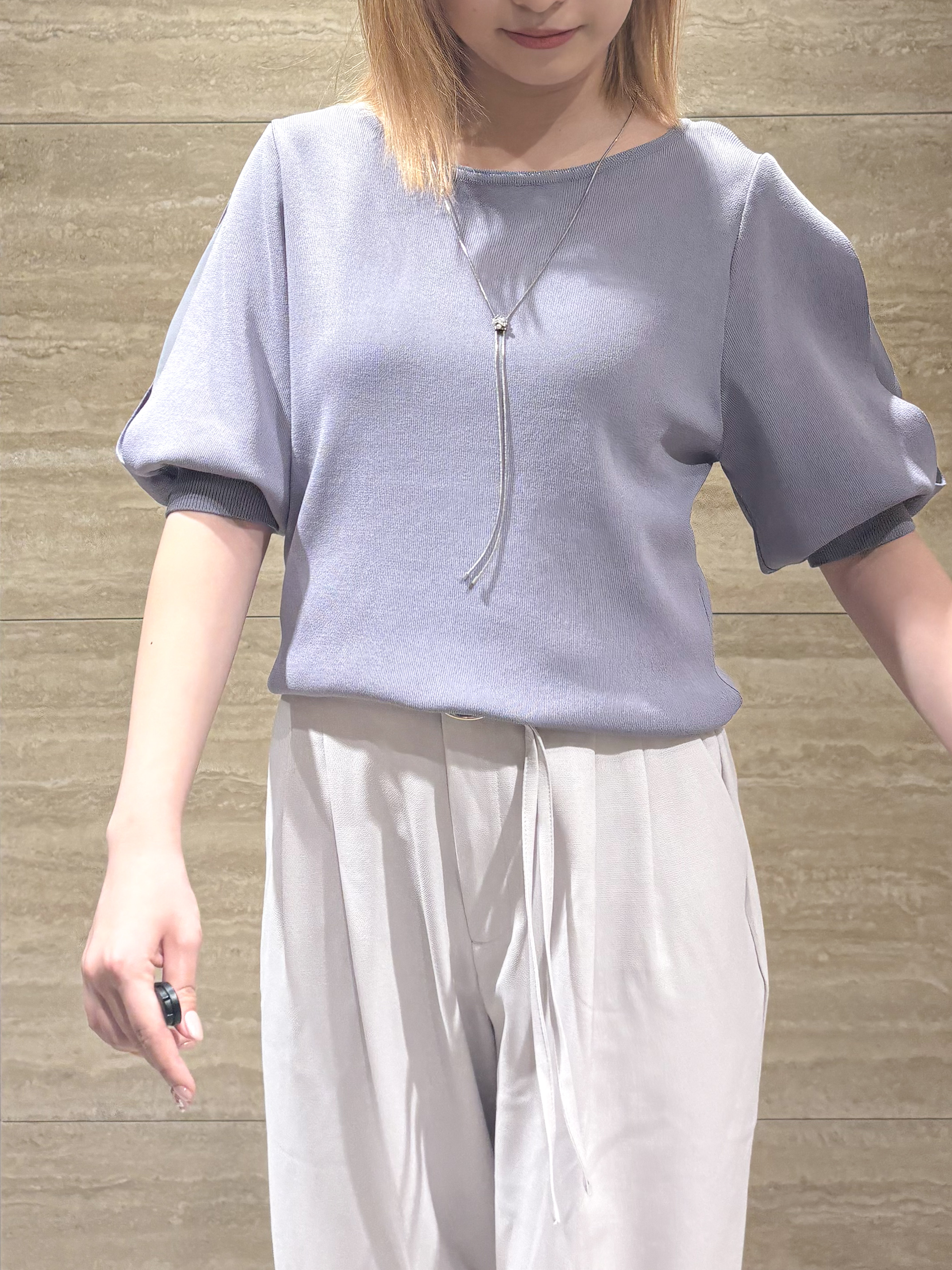 ふうかさんの「index｜【接触冷感】クールタッチラップスリーブニット《UVケア／洗濯機OK／XS～3L／9col》」を使ったコーディネート