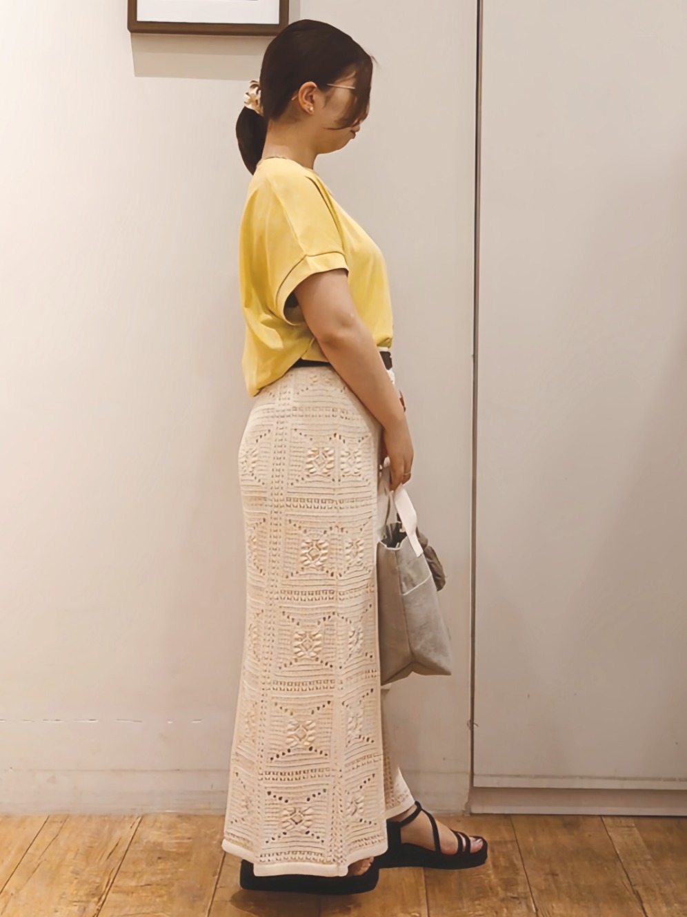 Riranさんの「SHOO･LA･RUE｜【汗じみ防止/ひんやり/S-LL】インせず着られる 刺繍ロゴTシャツ」を使ったコーディネート