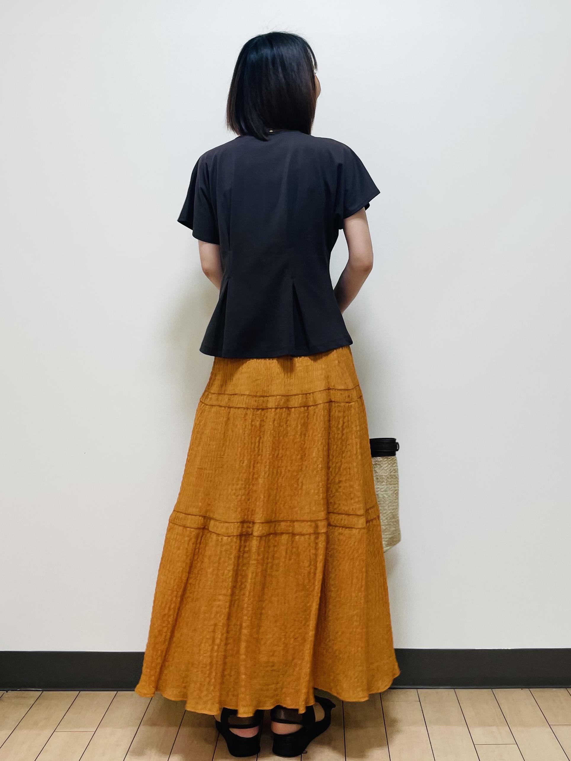 Riiさんの「Reflect｜【UVカット／接触冷感／吸水速乾】タックデザインフレアトップス」を使ったコーディネート
