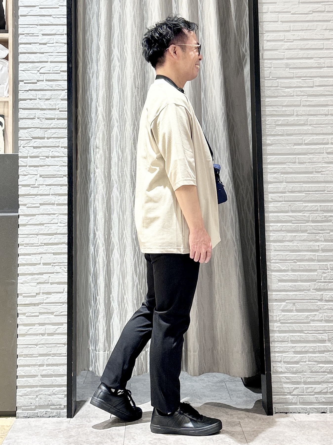 KENJI Iさんの「THE SHOP TK｜メッシュ五分袖カーディガン＋半袖Tシャツ セットアイテム 洗濯機OK」を使ったコーディネート