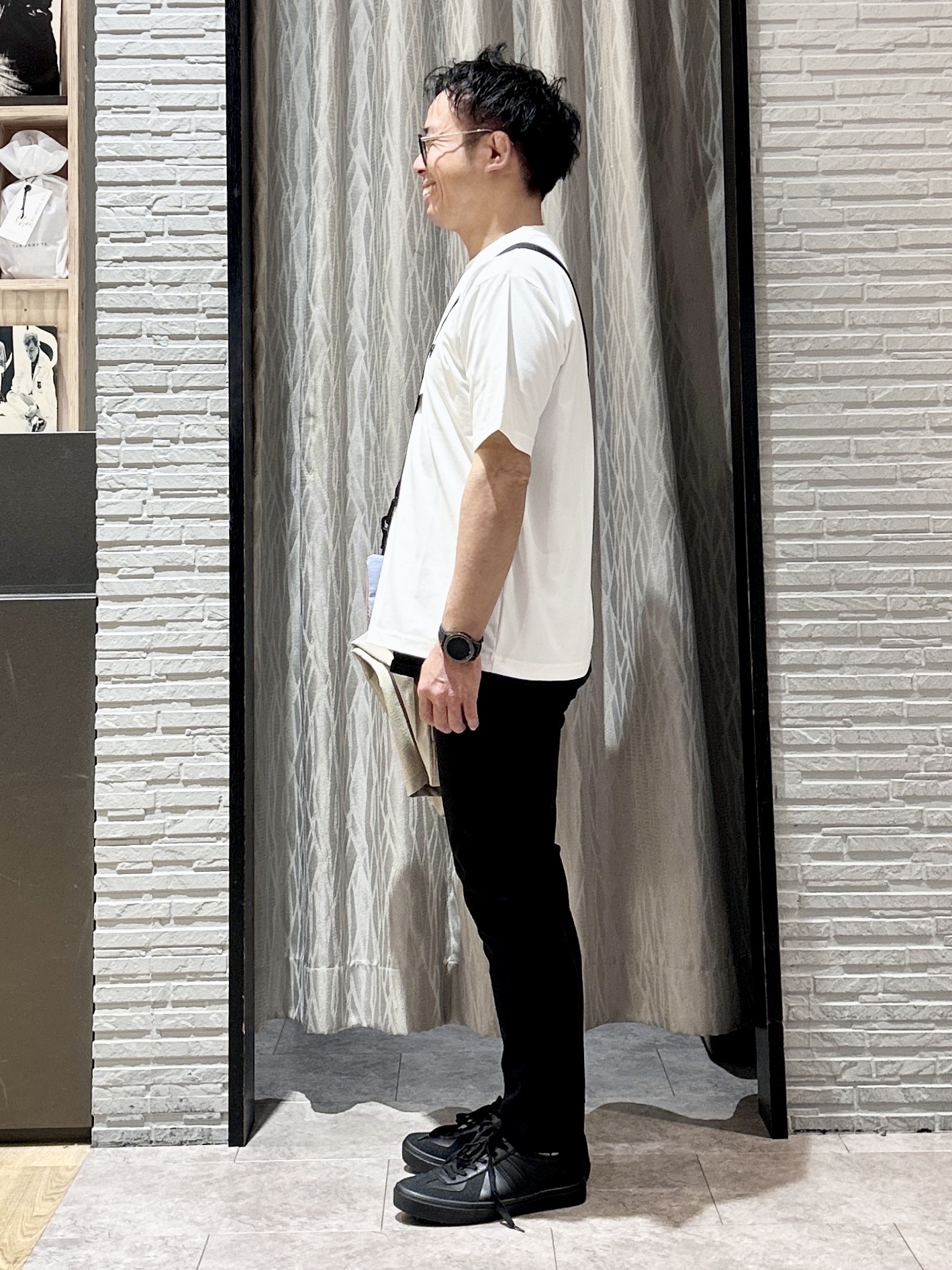 KENJI Iさんの「THE SHOP TK｜メッシュ五分袖カーディガン＋半袖Tシャツ セットアイテム 洗濯機OK」を使ったコーディネート