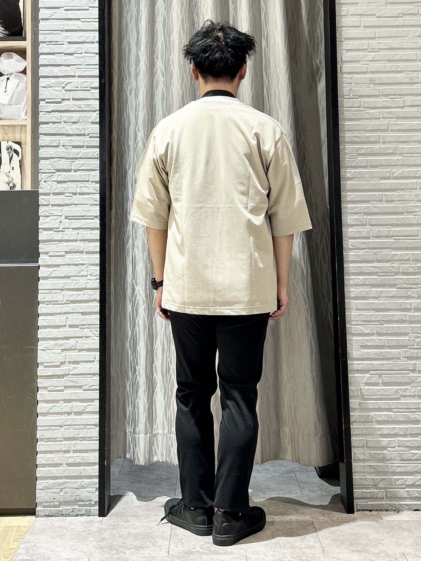 KENJI Iさんの「THE SHOP TK｜メッシュ五分袖カーディガン＋半袖Tシャツ セットアイテム 洗濯機OK」を使ったコーディネート