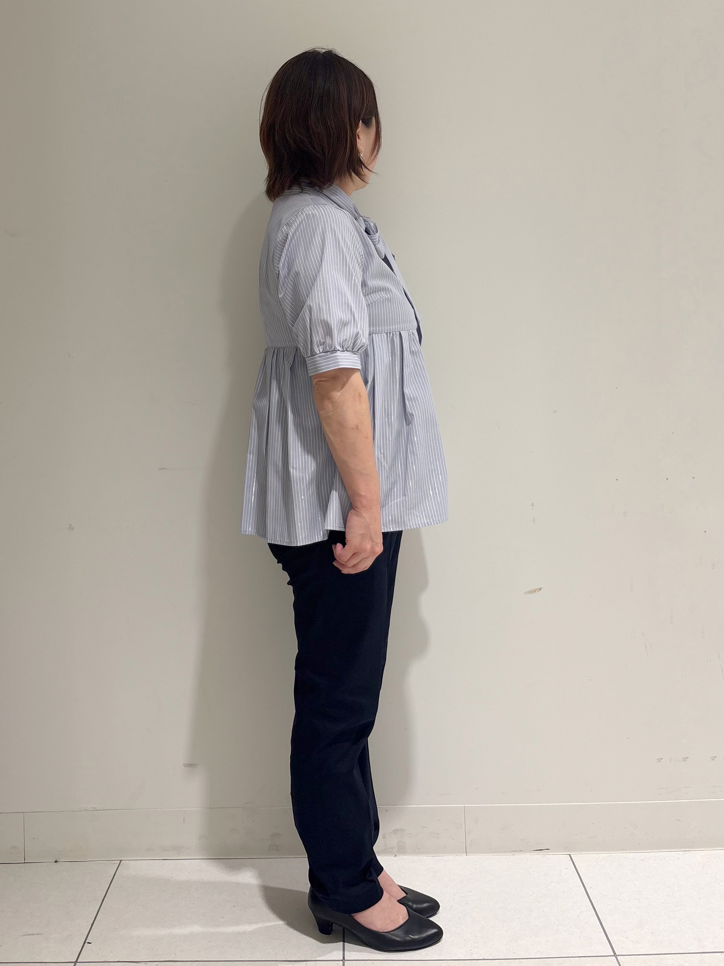 michiさんの「index｜【防シワ】2wayボウタイペプラム5分袖ブラウス《洗濯機OK／イージーアイロン》」を使ったコーディネート