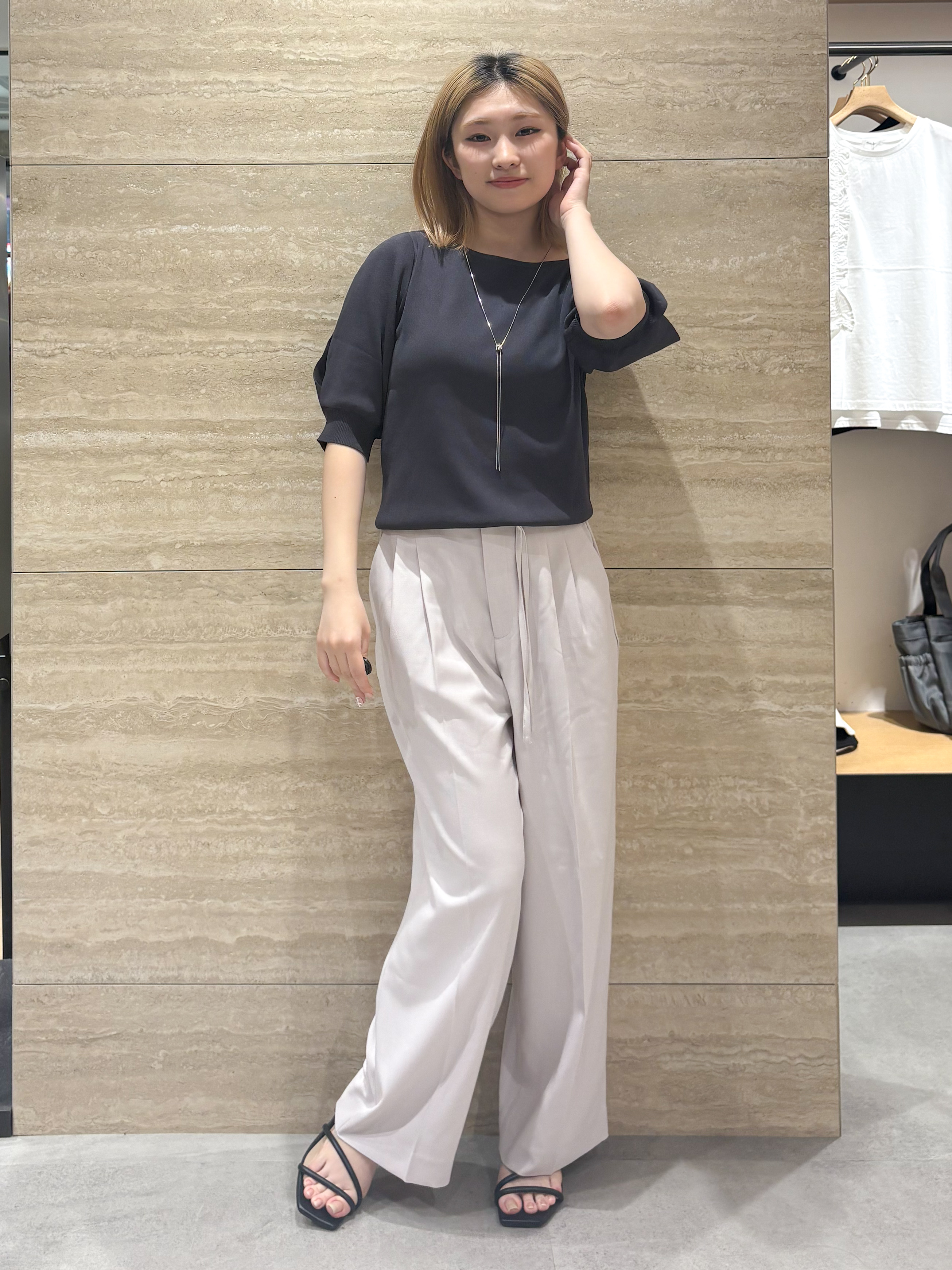 ふうかさんの「index｜【接触冷感】クールタッチラップスリーブニット《UVケア／洗濯機OK／XS～3L／9col》」を使ったコーディネート