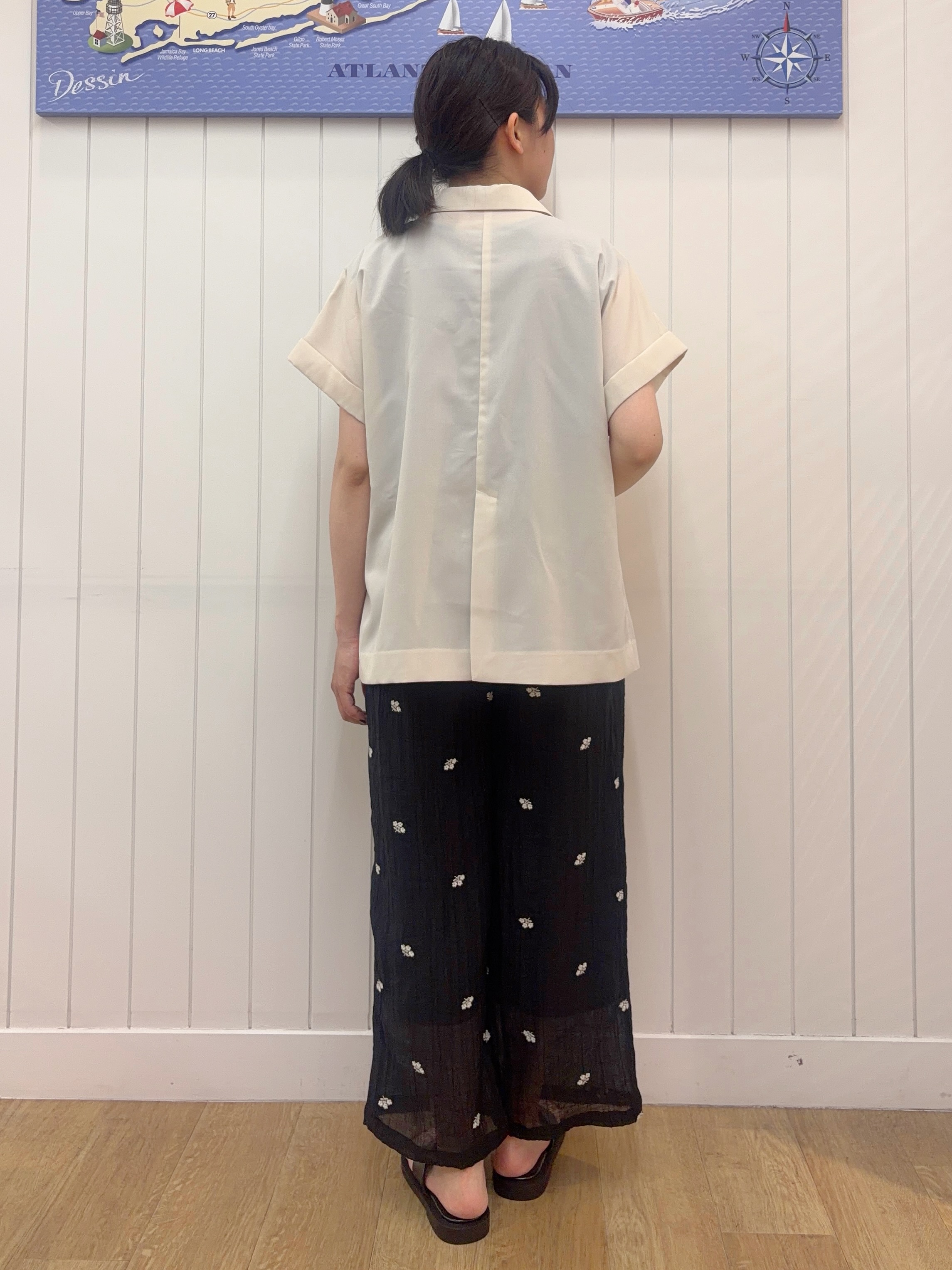 Mayaさんの「Dessin｜【接触冷感/セットアップ可】ハーフスリーブジャケット」を使ったコーディネート