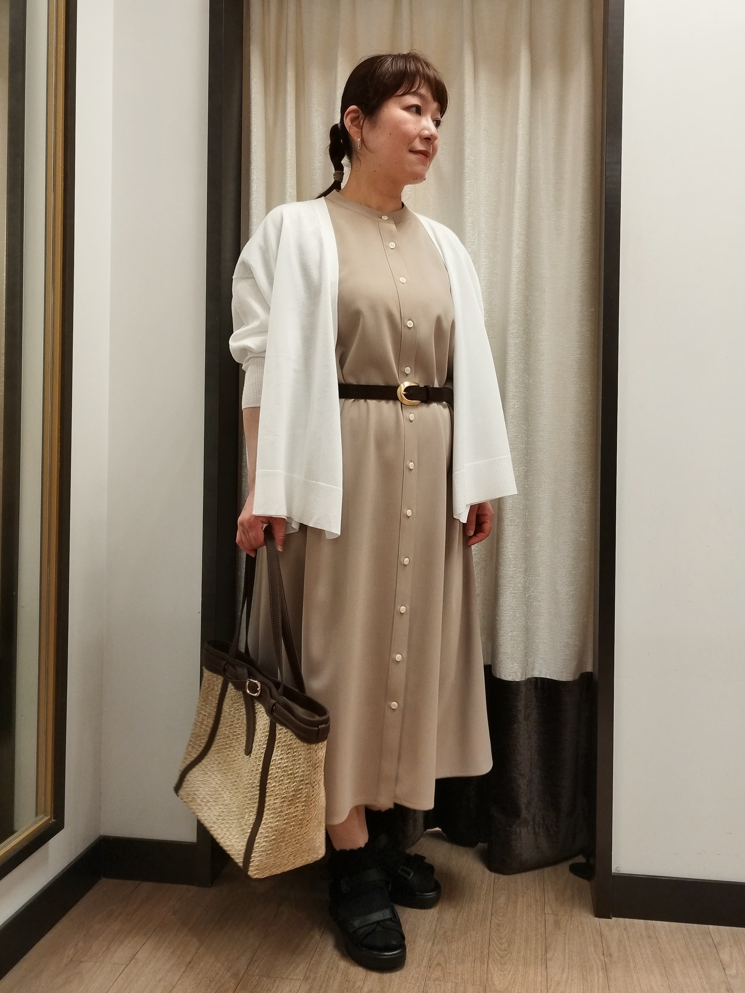 junさんの「Reflect｜【冷房対策に◎】すっきり見え着流しカーディガン」を使ったコーディネート
