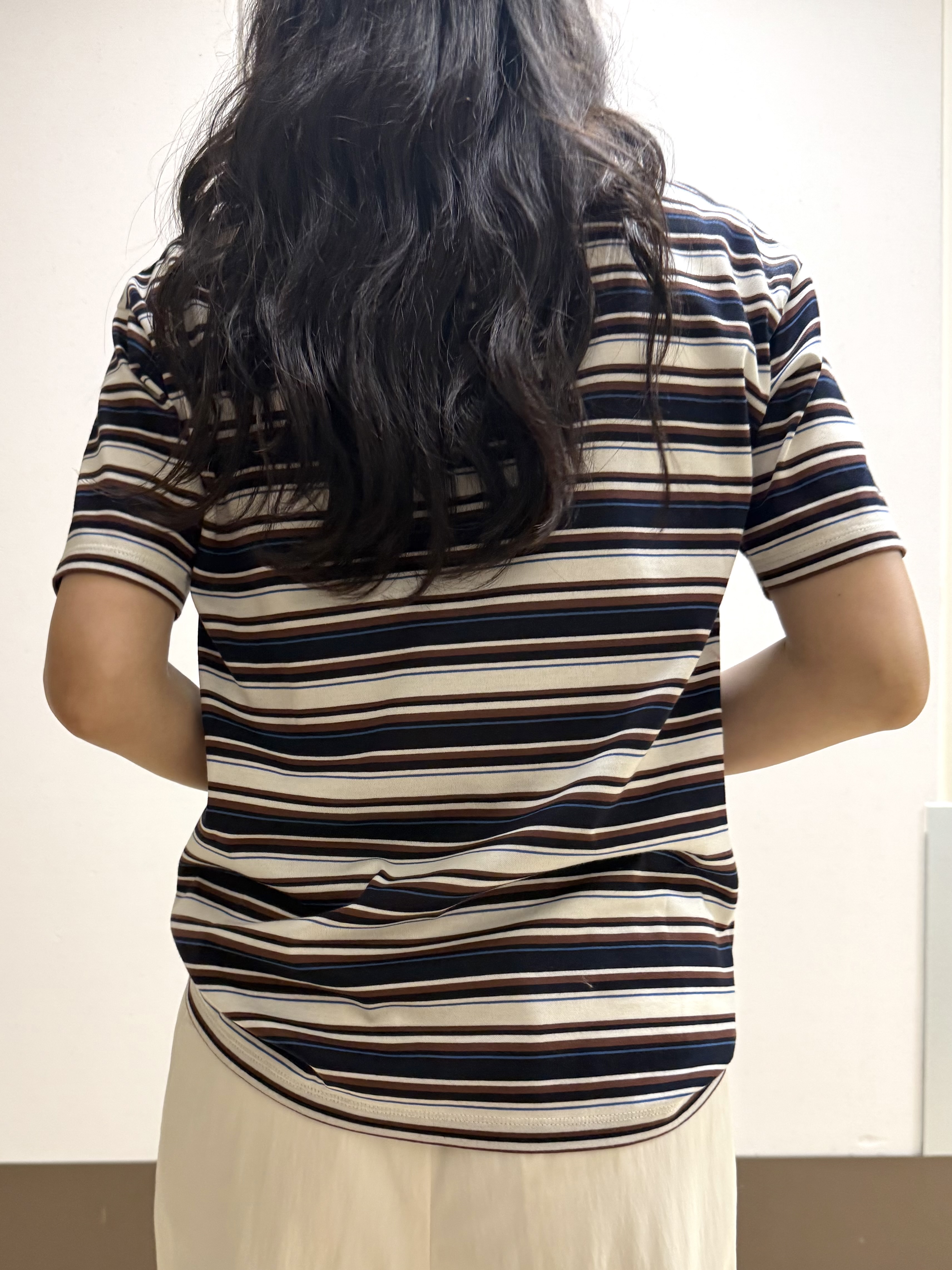 mamiさんの「INDIVI｜【ゆったり／着映え】ボーダーリラクシーTシャツ」を使ったコーディネート