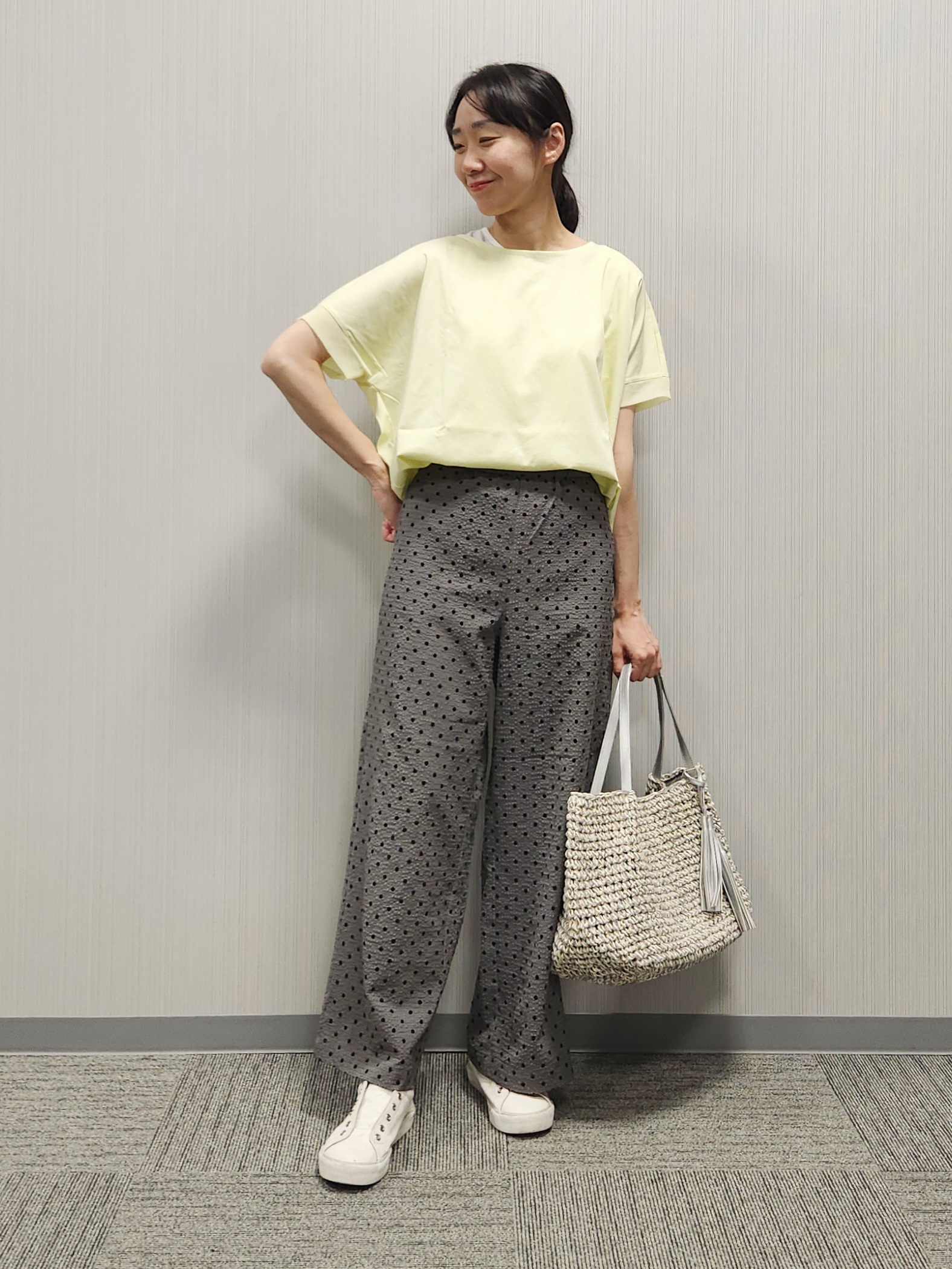 naraさんの「Dessin｜【接触冷感/UVカット】美光沢カットソーワイドシルエット」を使ったコーディネート