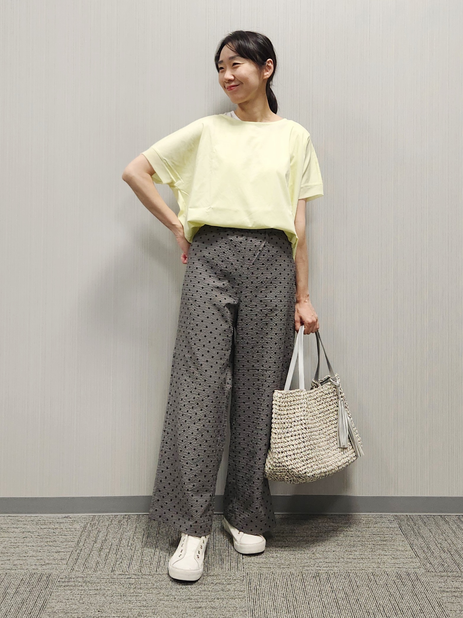 naraさんの「Dessin｜【接触冷感/UVカット】美光沢カットソーワイドシルエット」を使ったコーディネート