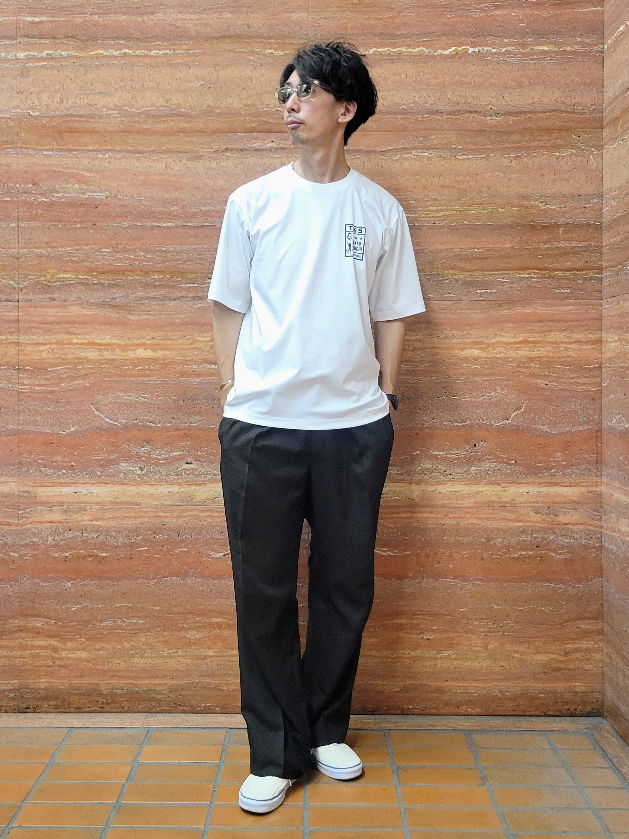 piroyaさんの「TAKEO KIKUCHI｜【BOWLER HAT LABEL】アイスクリアコットン ピンナップガール 半袖Tシャツ」を使ったコーディネート