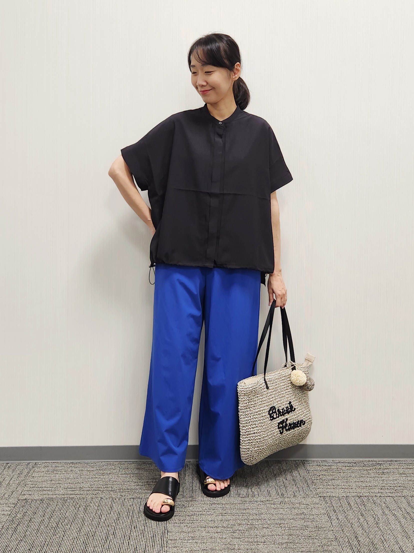 naraさんの「Dessin｜【高通気/セットアップ可】ドロストシャツ」を使ったコーディネート
