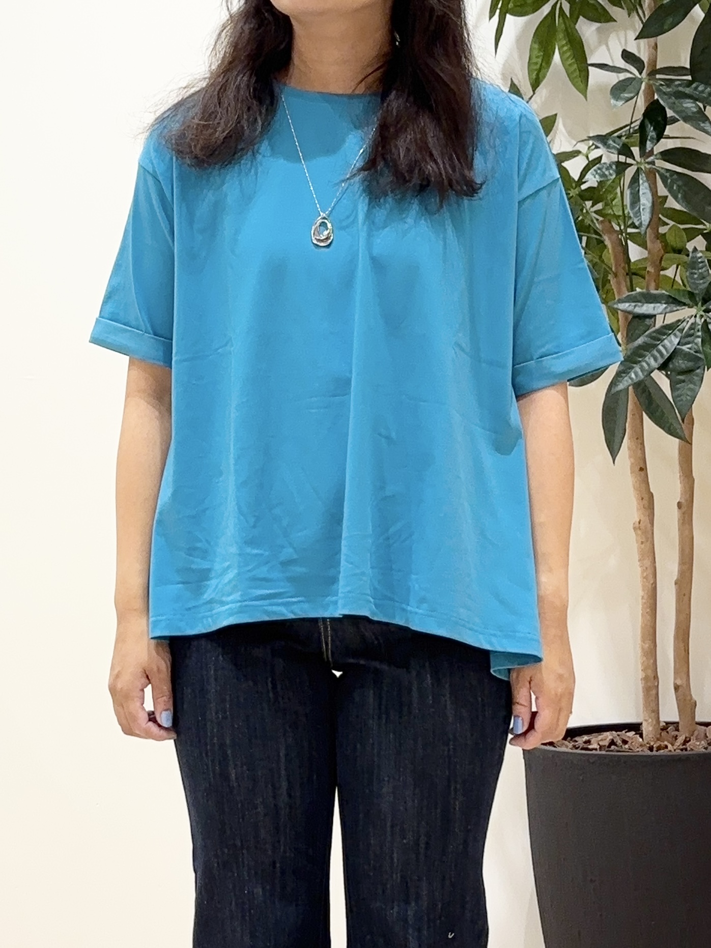 miraiさんの「grove｜【遮熱／吸水速乾／接触冷感／UVカット】フレアシルエットTシャツ」を使ったコーディネート