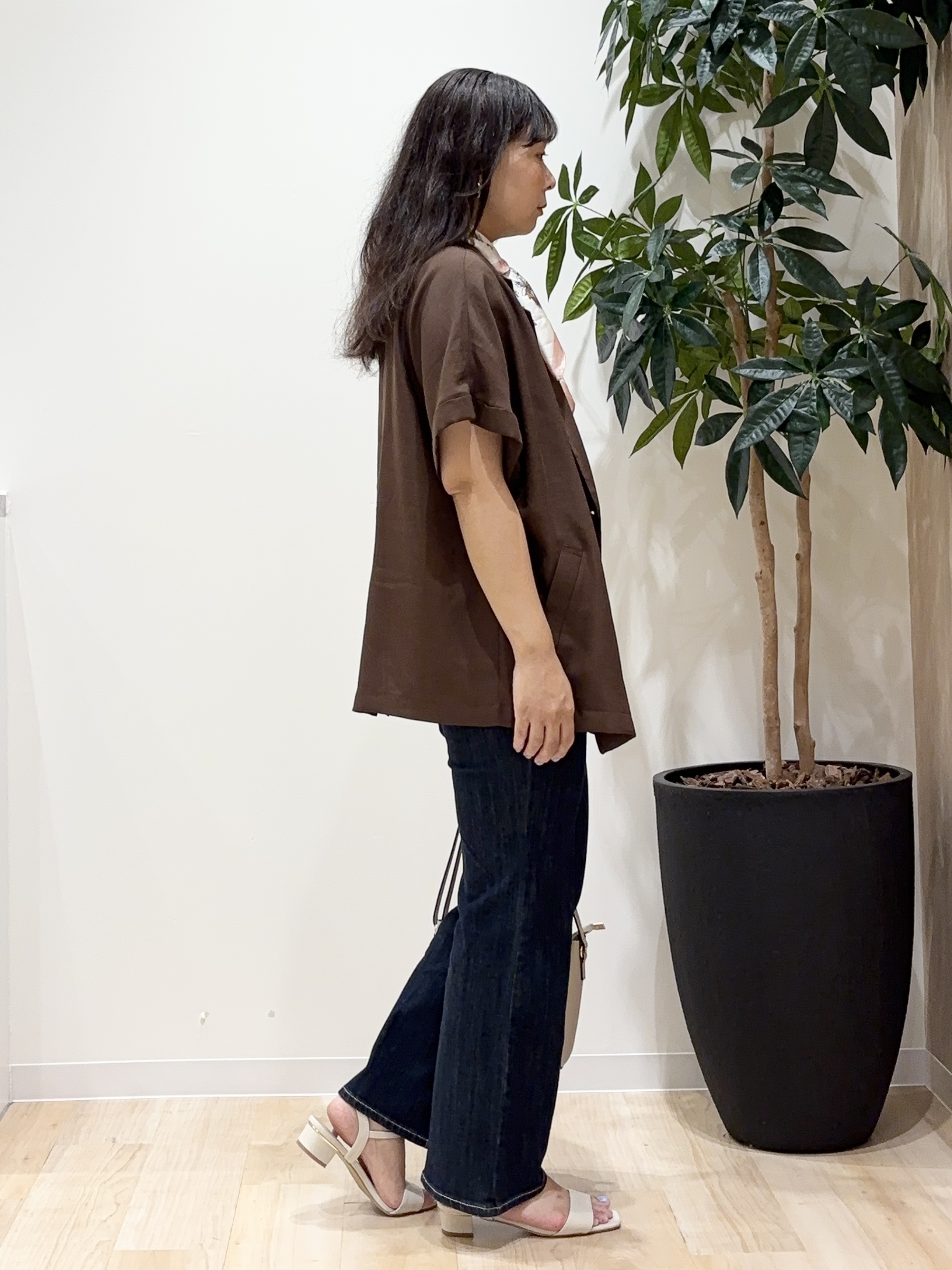 miraiさんの「grove｜【洗濯機OK・ひんやり/SETUP可】シワになりにくいハーフスリーブジャケット」を使ったコーディネート