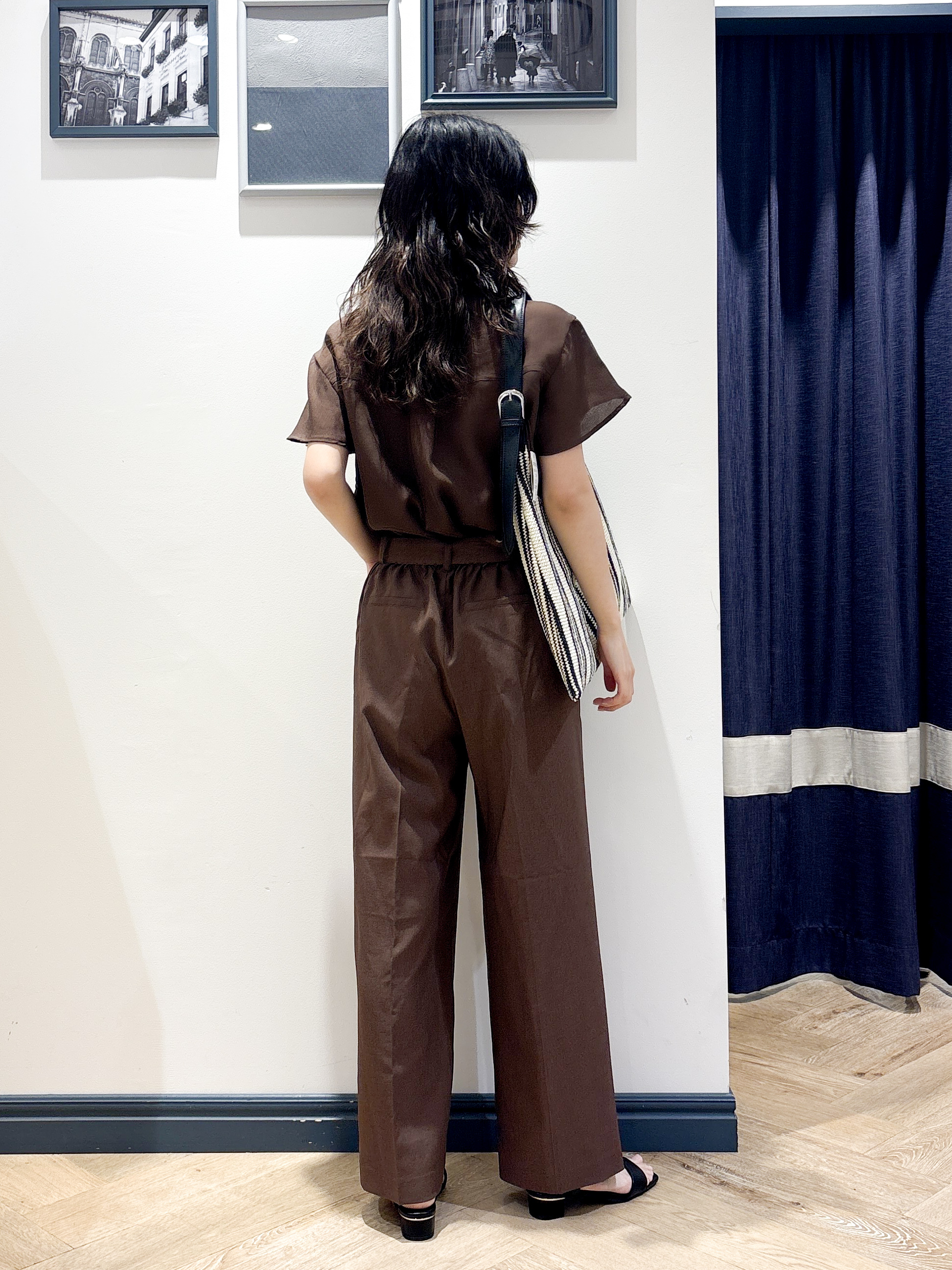 ayakaさんの「grove｜【洗濯機OK・ひんやり/SETUP可】シワになりにくい、フレアスリーブブラウス」を使ったコーディネート