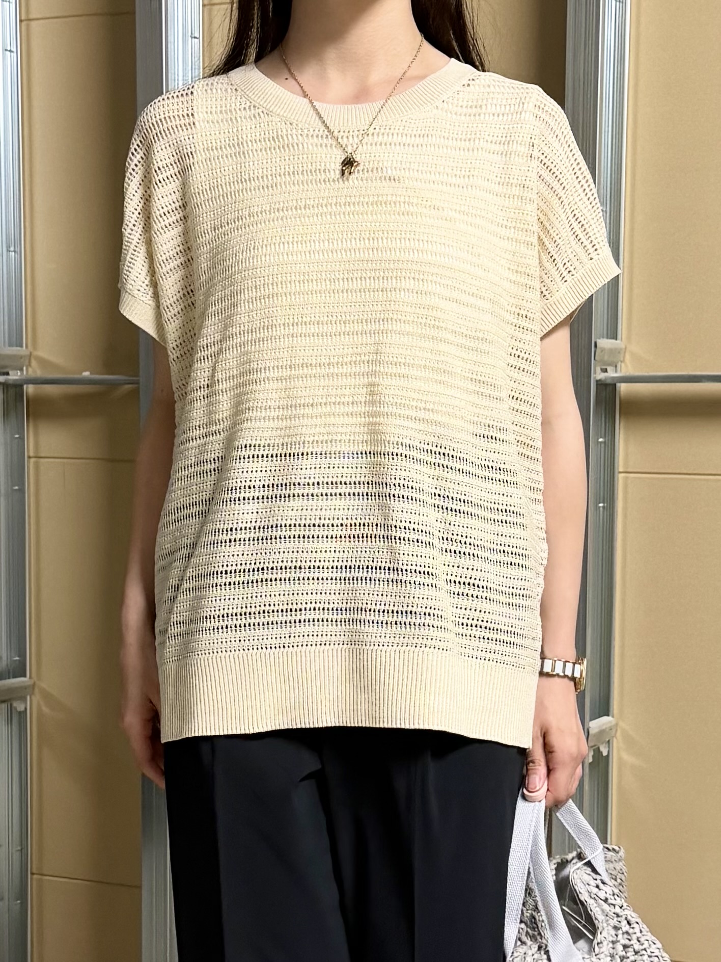 sahoさんの「THE SHOP TK｜【2点セット】メッシュニット+タンクトップ」を使ったコーディネート