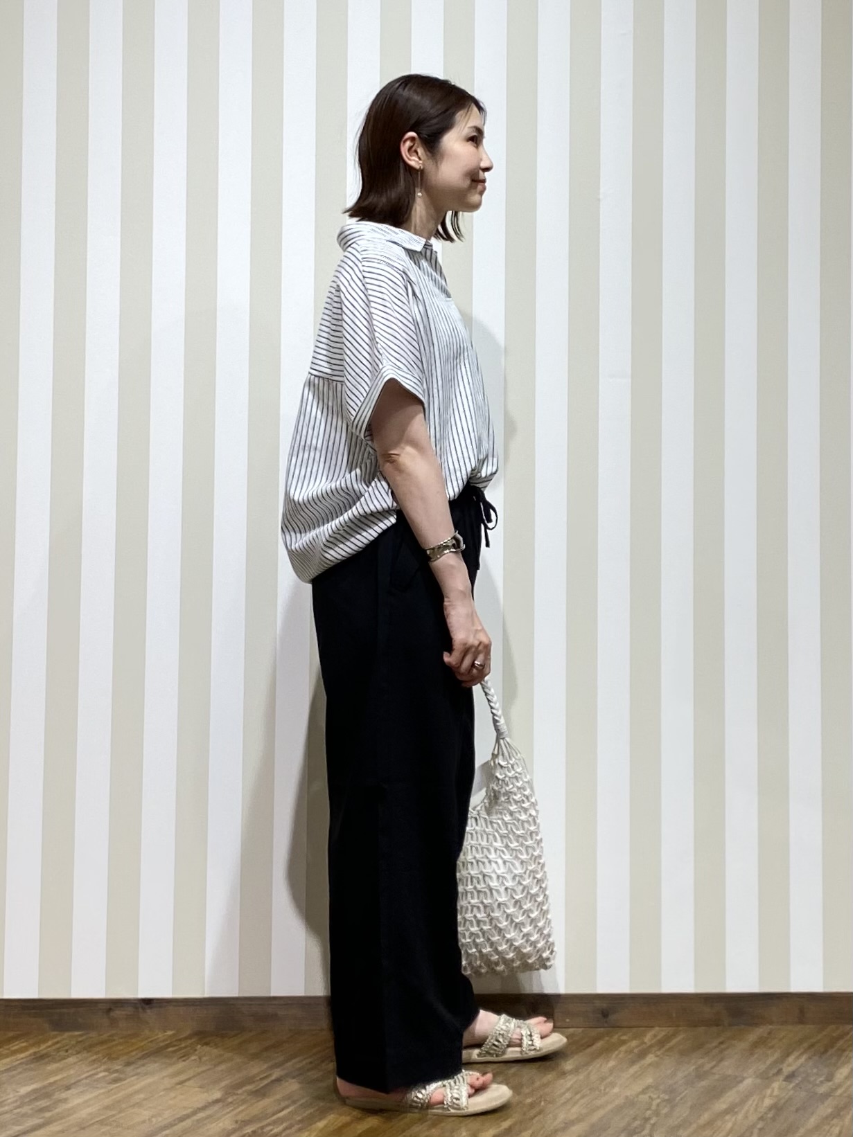 SAOさんの「SHOO･LA･RUE｜【ひんやり/UV】インせず着られる フレンチリネンスキッパーシャツ」を使ったコーディネート
