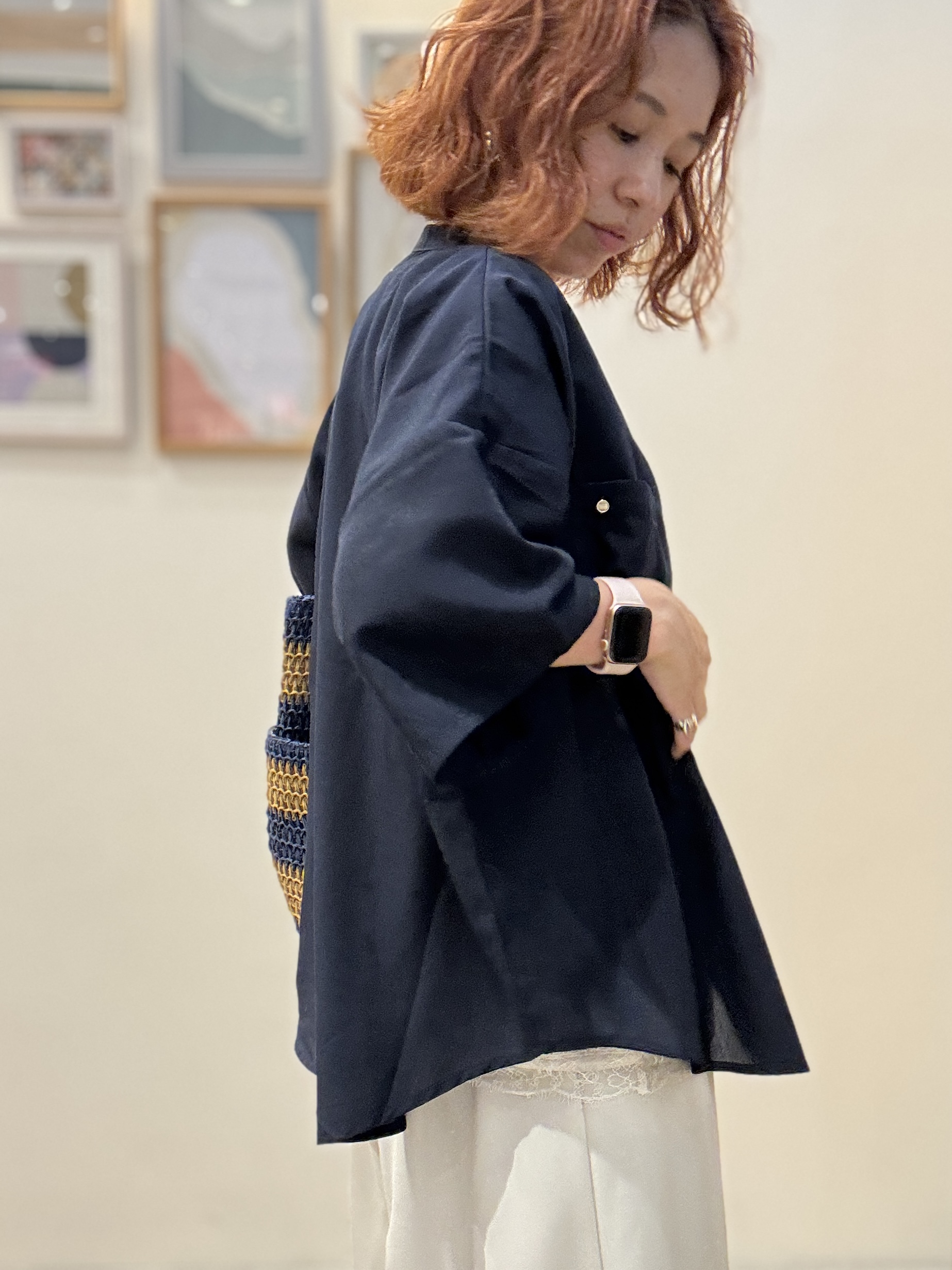 たけぴさんの「SHOO･LA･RUE｜【洗濯機可/S-LL】大人の抜け感 ゆるっと5分袖シャツ」を使ったコーディネート