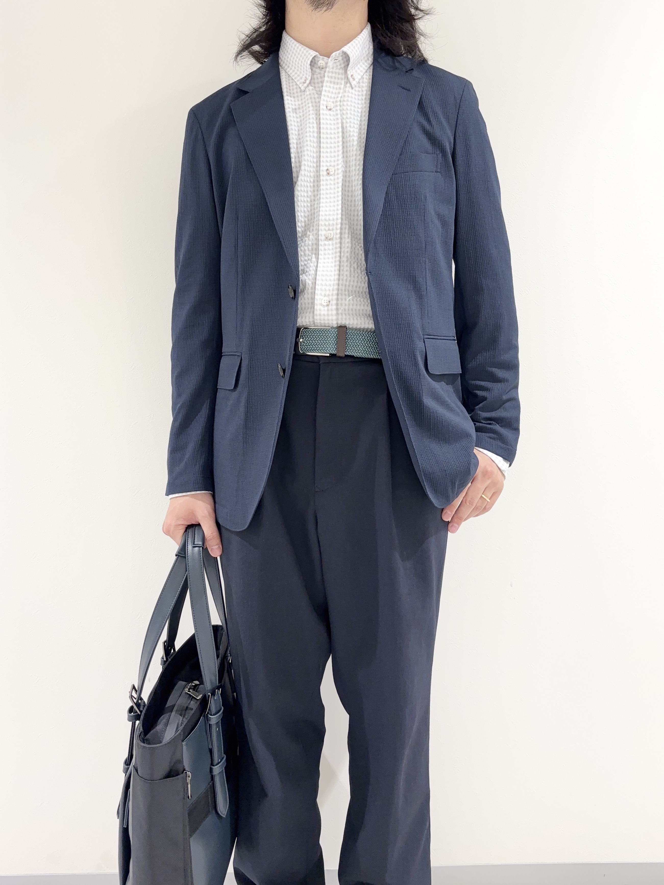 及川さんの「TAKEO KIKUCHI｜【Begin5月号掲載/通気性】トリコットサッカー ジャケット」を使ったコーディネート