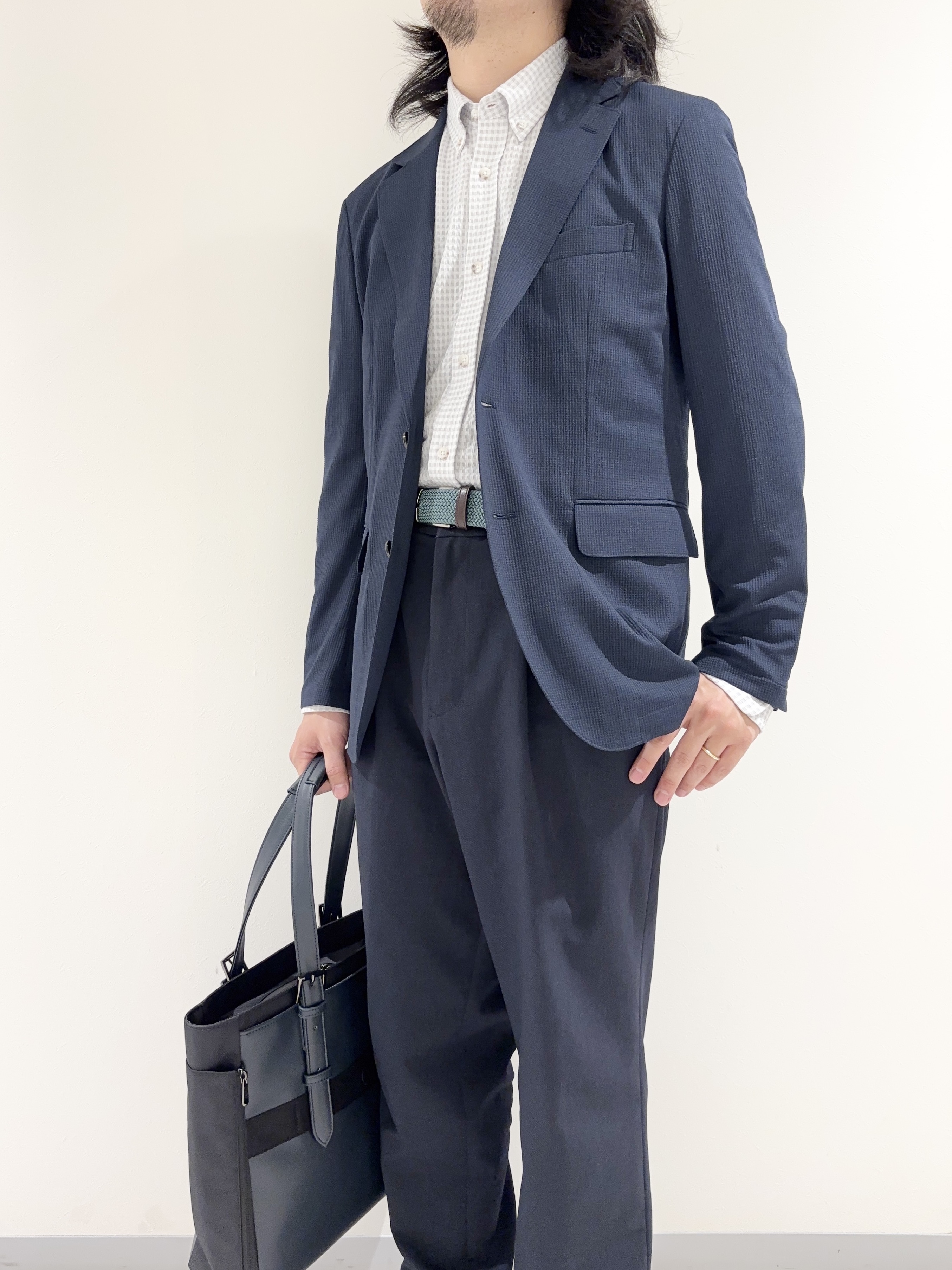 及川さんの「TAKEO KIKUCHI｜【Begin5月号掲載/通気性】トリコットサッカー ジャケット」を使ったコーディネート