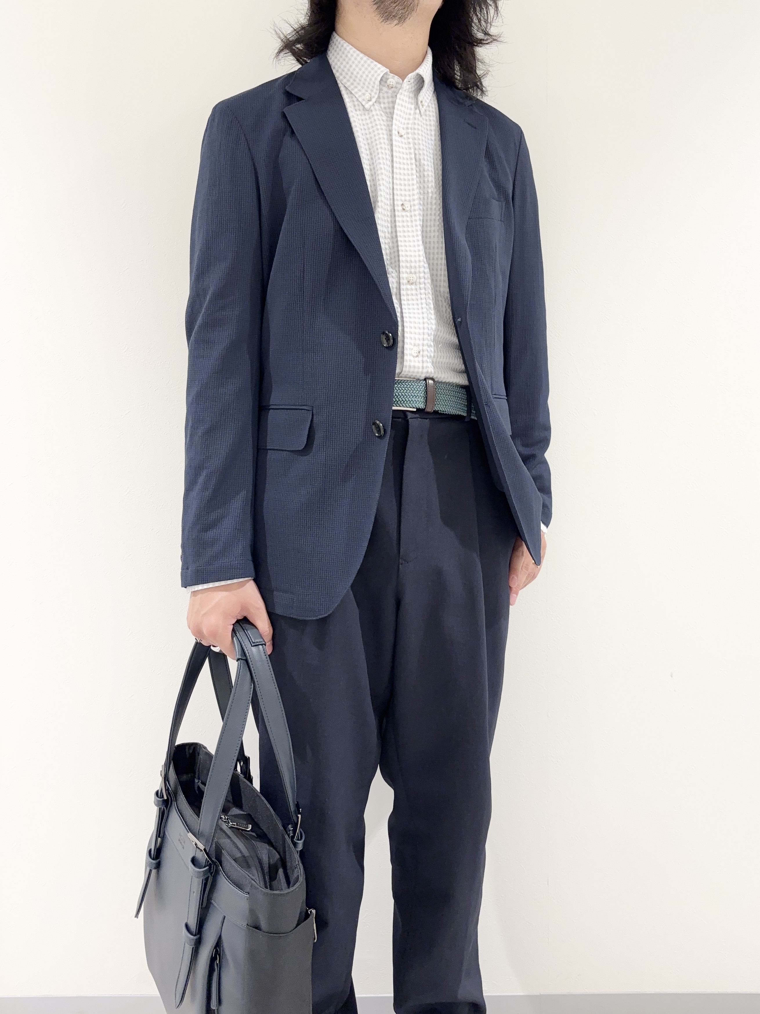 及川さんの「TAKEO KIKUCHI｜【Begin5月号掲載/通気性】トリコットサッカー ジャケット」を使ったコーディネート