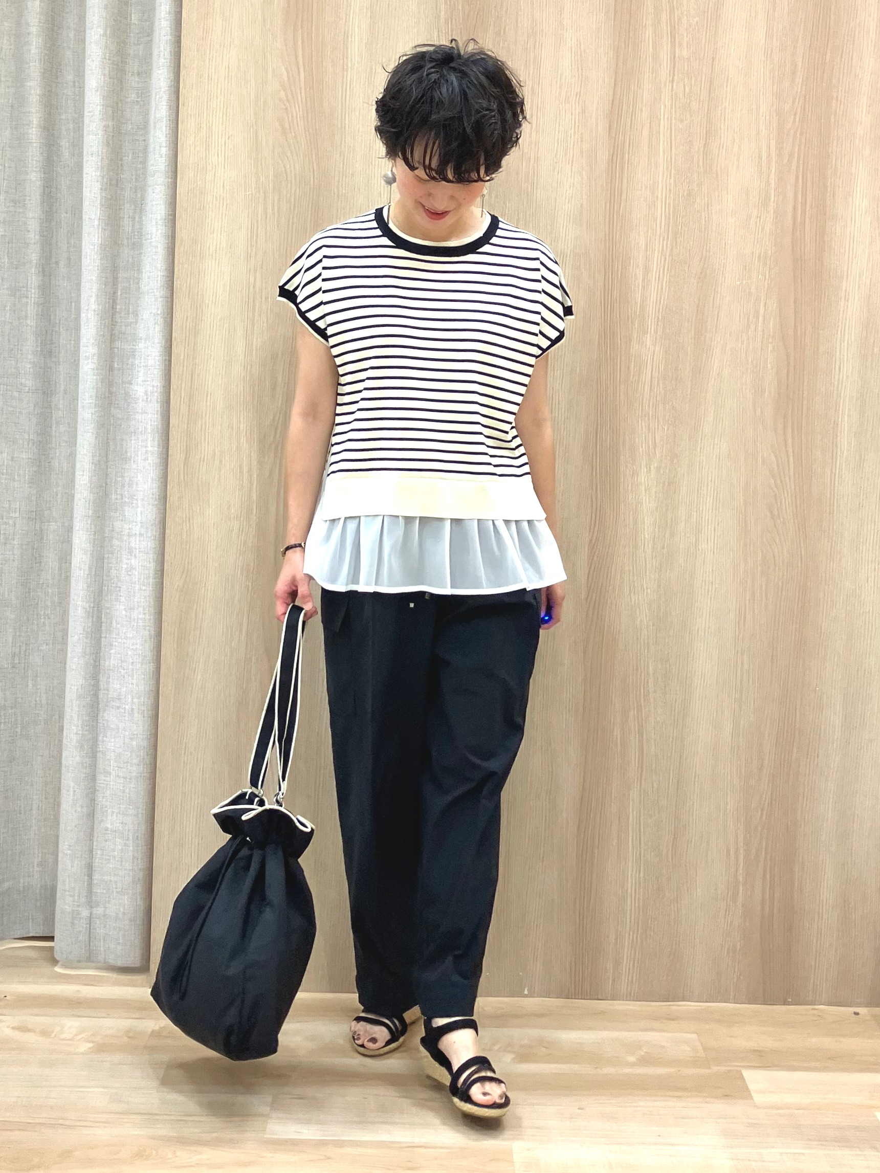 Keiさんの「grove｜人気デザインが夏verで登場！【体型カバー】裾レイヤードニット」を使ったコーディネート