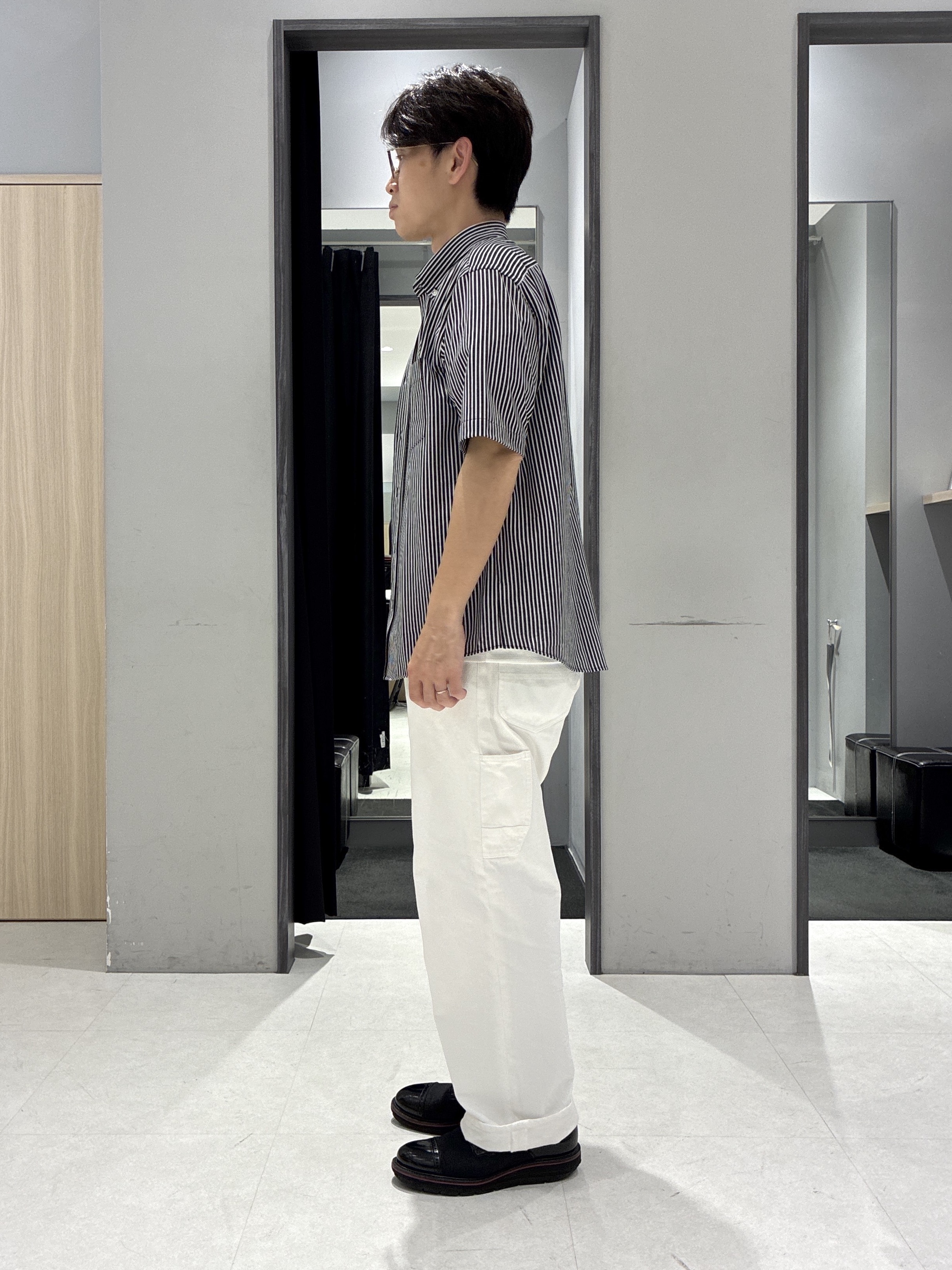 わいずみさんの「TAKEO KIKUCHI｜【接触冷感】ジャージストライプ シャツ」を使ったコーディネート