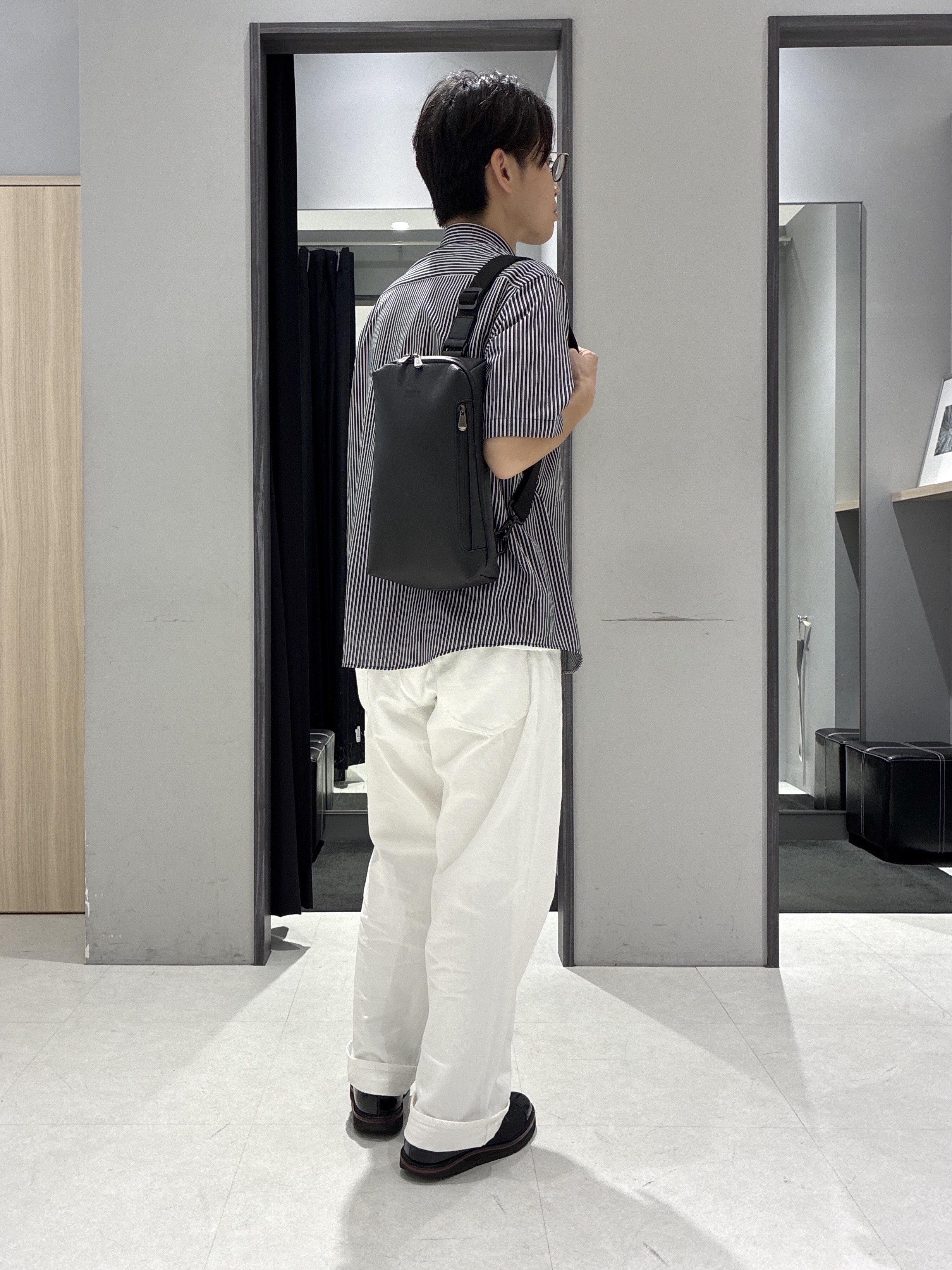 わいずみさんの「TAKEO KIKUCHI｜【接触冷感】ジャージストライプ シャツ」を使ったコーディネート