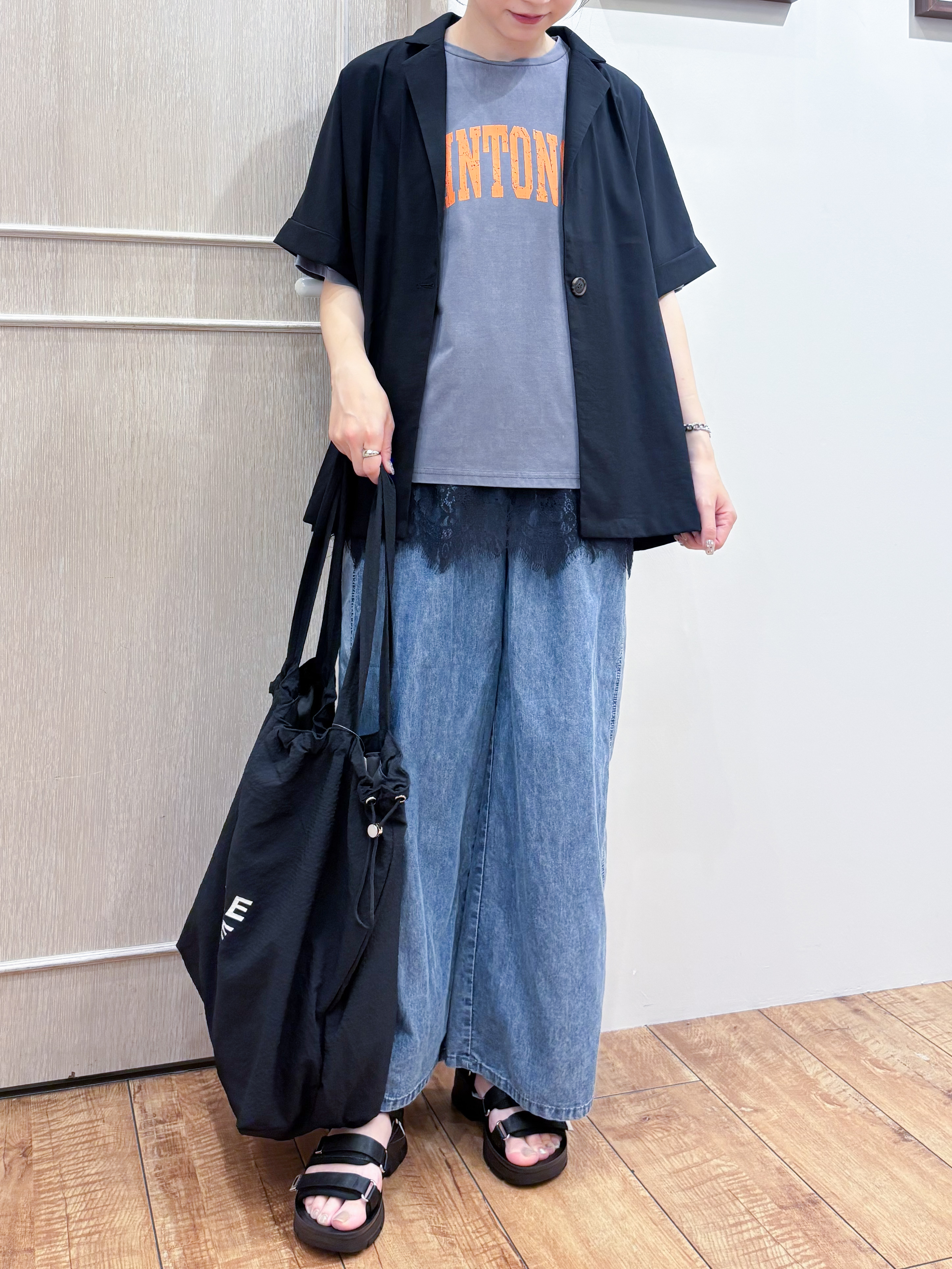 なみさんの「SHOO･LA･RUE｜【高レビュー/洗濯機可/セットアップ可】軽凛(かろりん) ひんやり半袖ジャケット」を使ったコーディネート