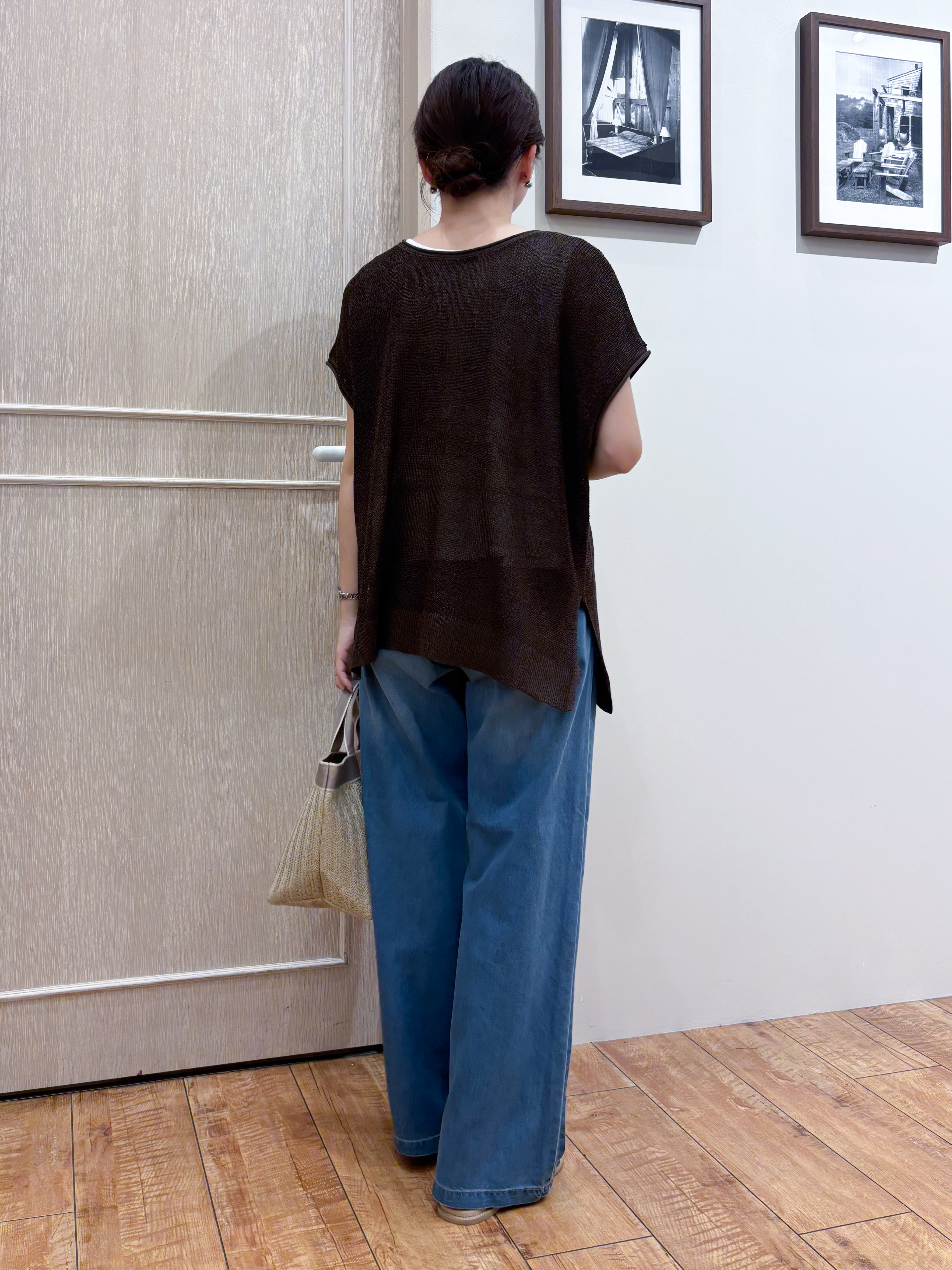 なみさんの「SHOO･LA･RUE｜【2点セット/前後2WAY/洗濯機可/S-LL】体型カバーも叶う ラメ畦ニット+タンクトップ」を使ったコーディネート