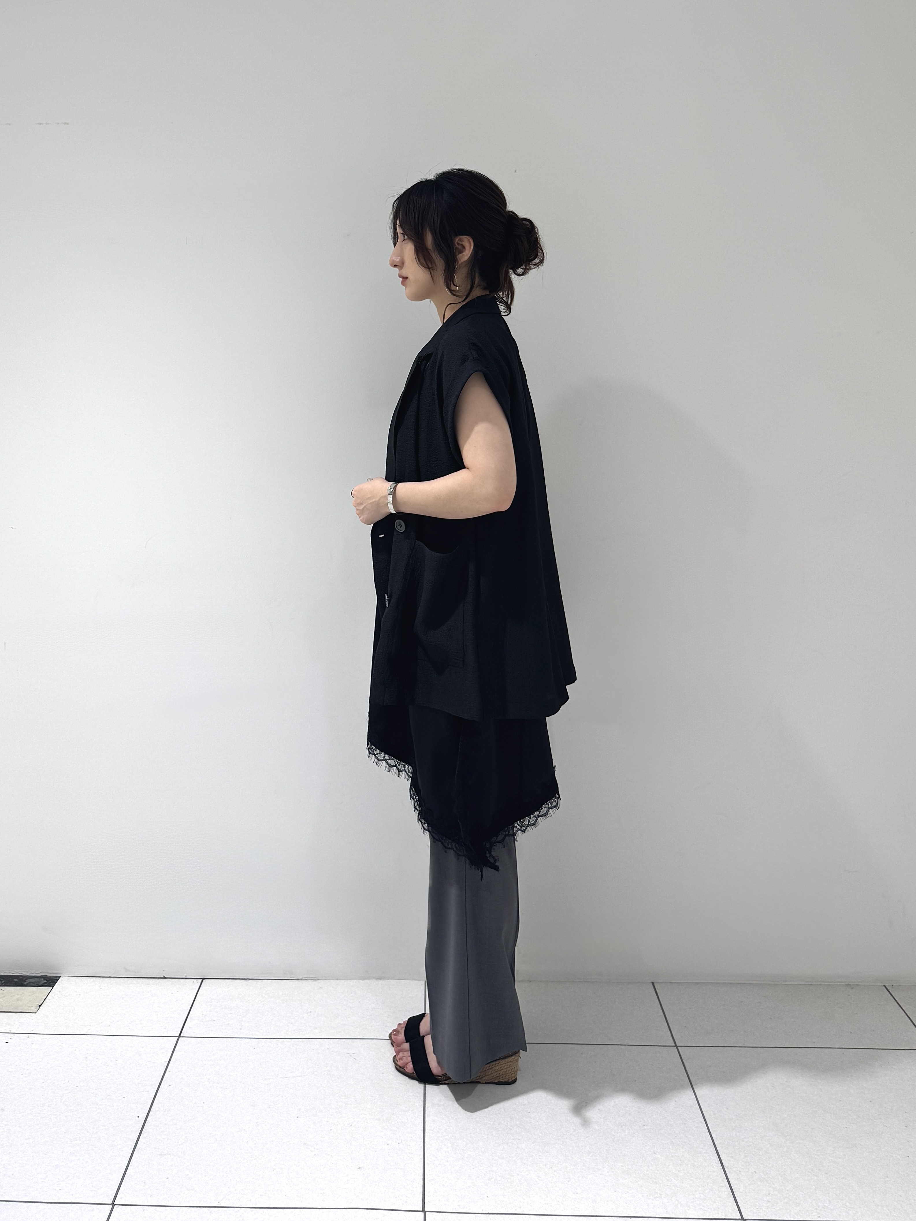 そんさんの「INDIVI｜ワッシャーシアーダブルジャケット」を使ったコーディネート
