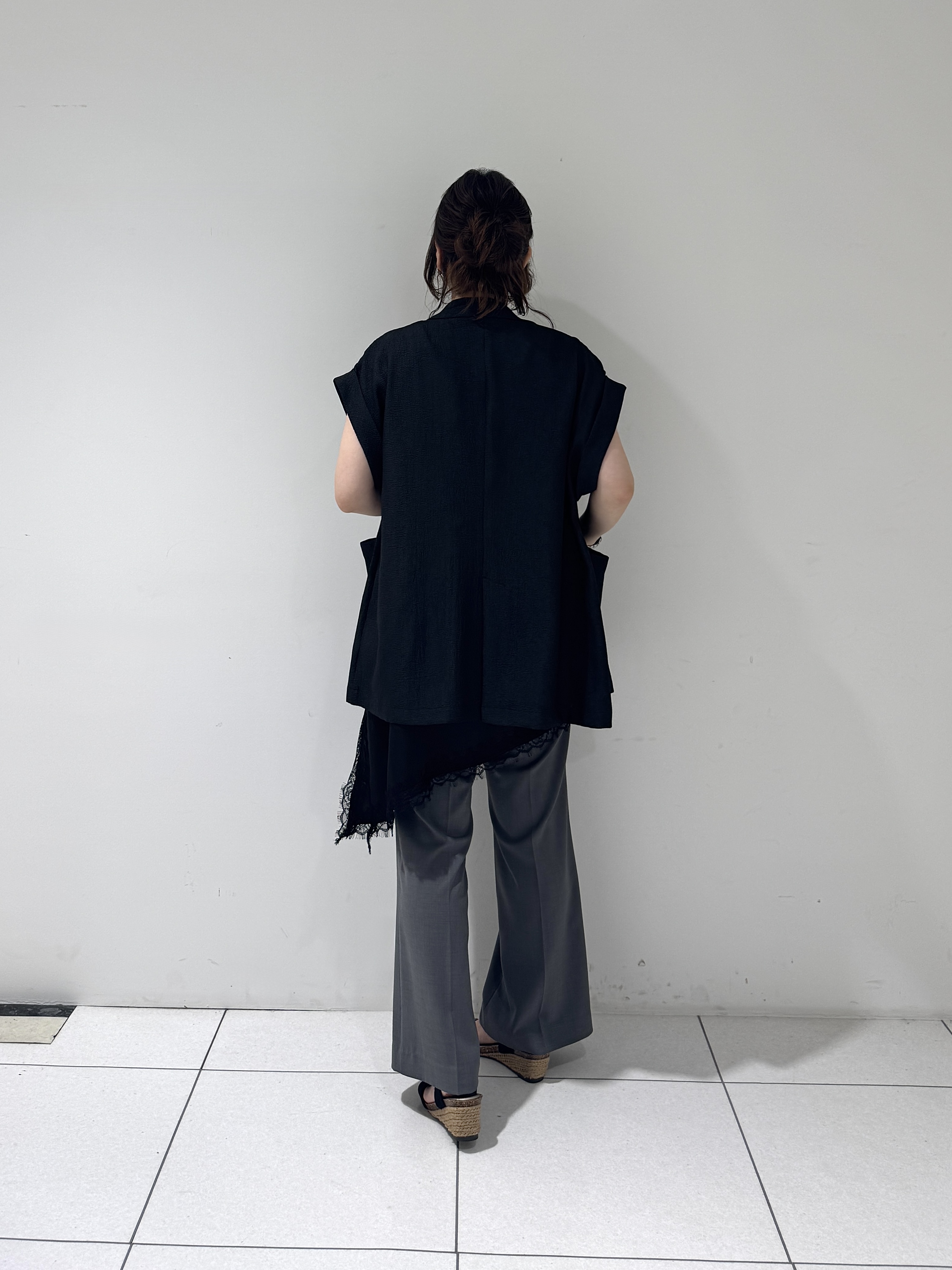 そんさんの「INDIVI｜ワッシャーシアーダブルジャケット」を使ったコーディネート