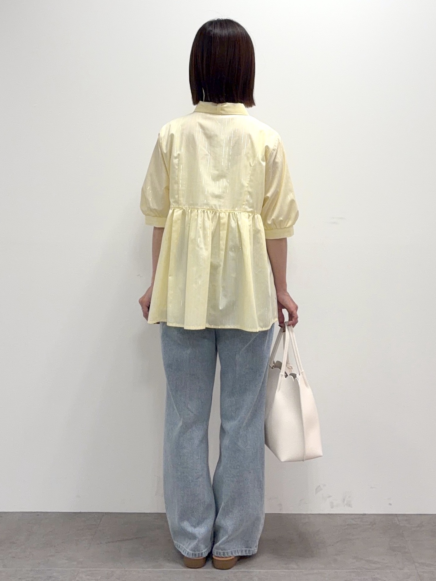 kozuさんの「index｜【防シワ】2wayボウタイペプラム5分袖ブラウス《洗濯機OK／イージーアイロン》」を使ったコーディネート